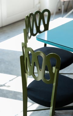 Set of 5 chairs Mod. 969, Gio Ponti, Montina, 1969 mid-century green