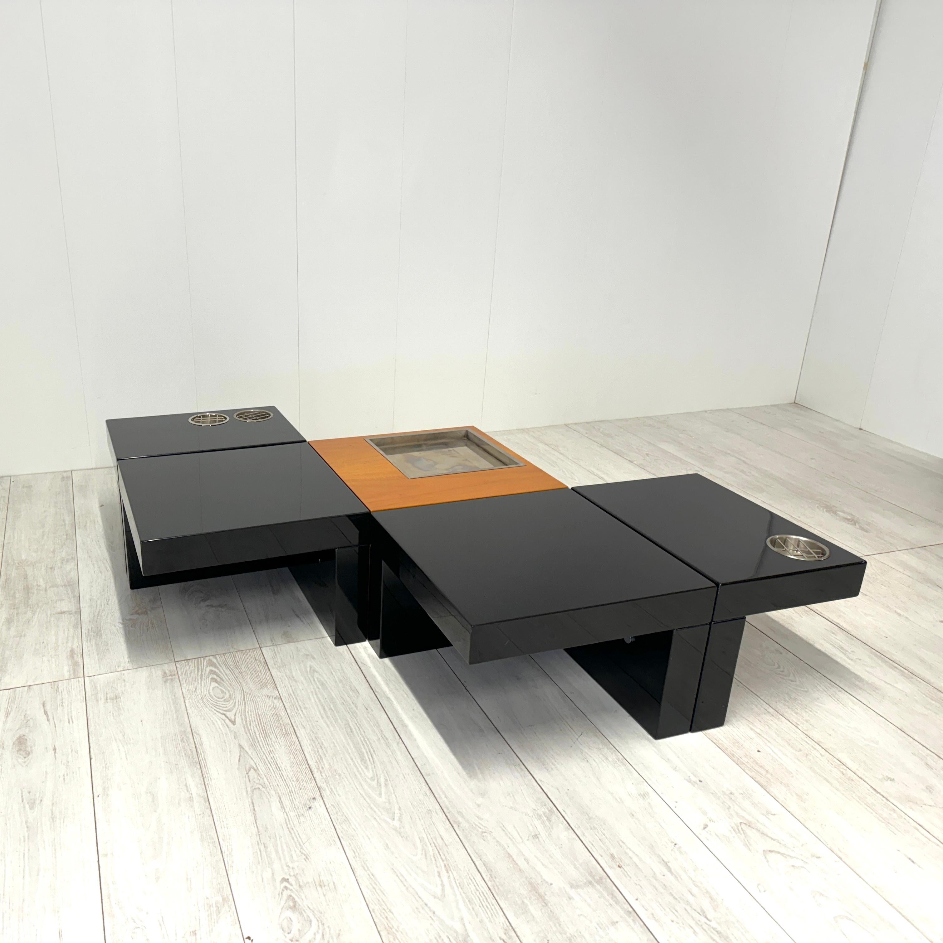 Mid-Century Modern Set di 5 tavolini modulari mod. Nac, Cesare Augusto Nava, Italia, anni '70