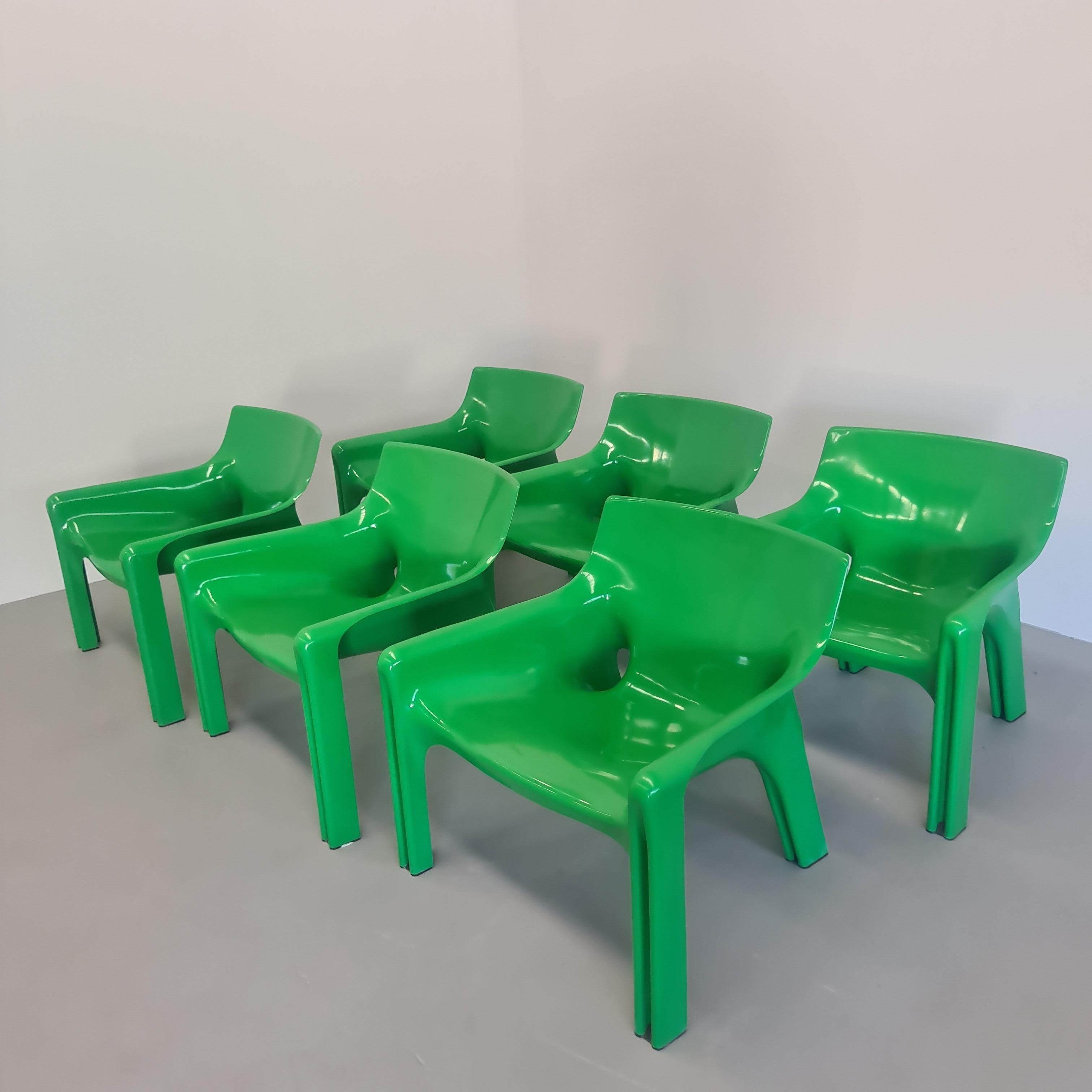6er-Set Vicario-Sessel von VMagistretti für Artemide, Italien 1970er Jahre. (Postmoderne) im Angebot