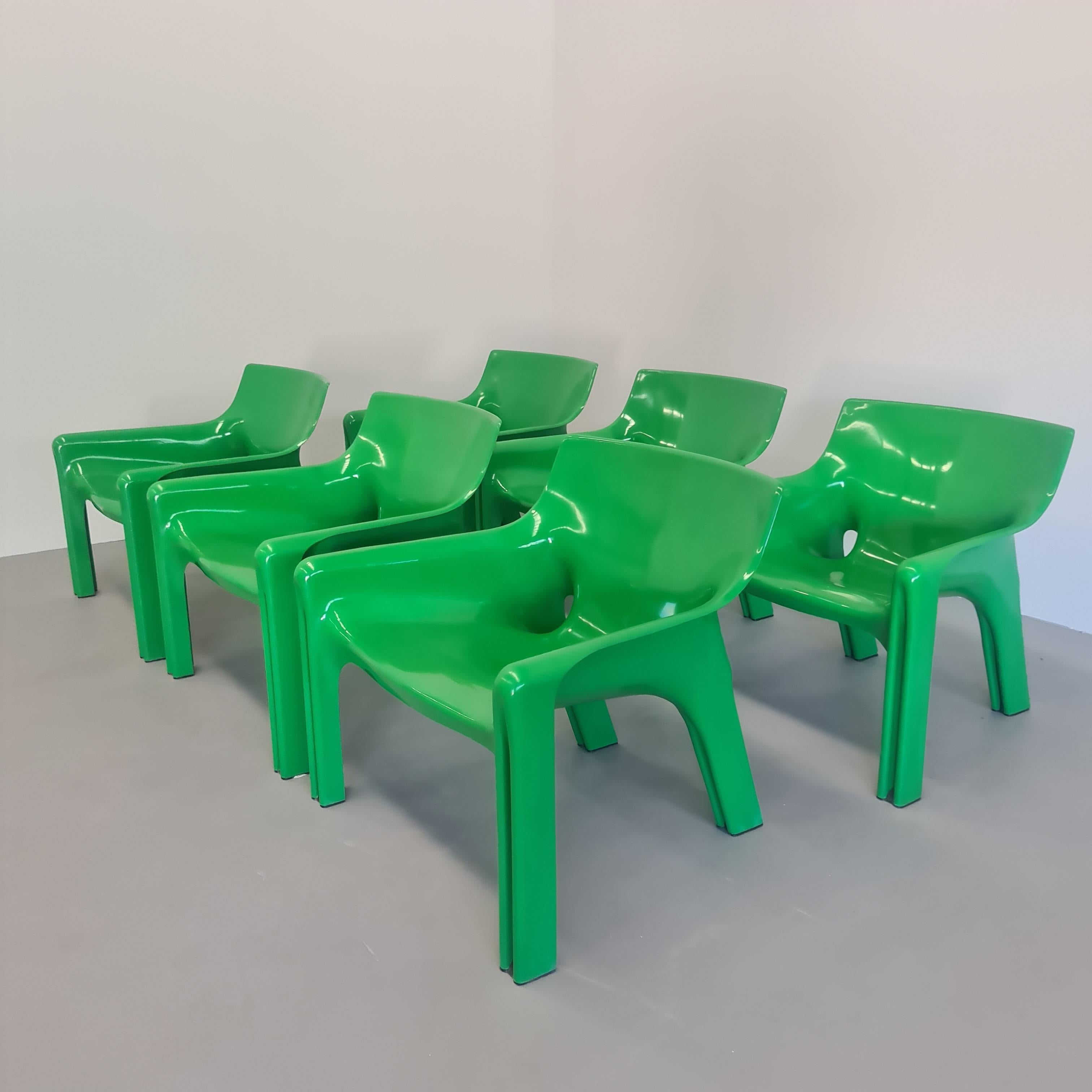 6er-Set Vicario-Sessel von VMagistretti für Artemide, Italien 1970er Jahre. (Italian) im Angebot
