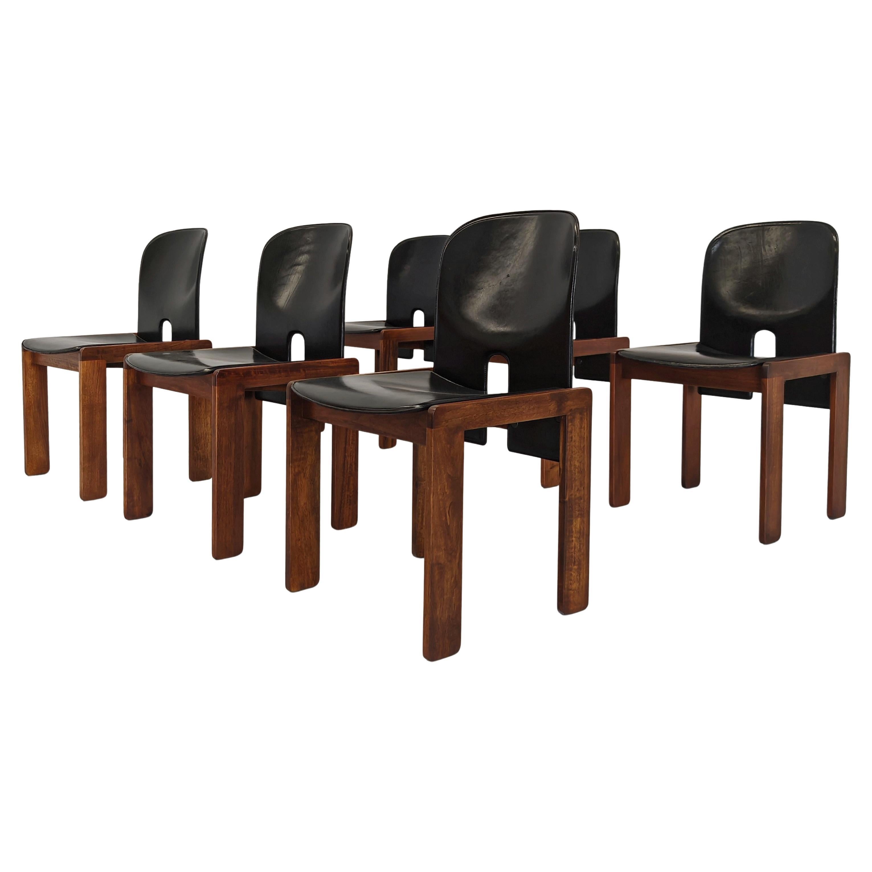 set of 6 chairs "121" Cassina by Afra and Tobia Scarpa Italian design 60s
