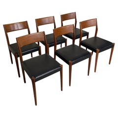 Set of 6 1960s teak chairs