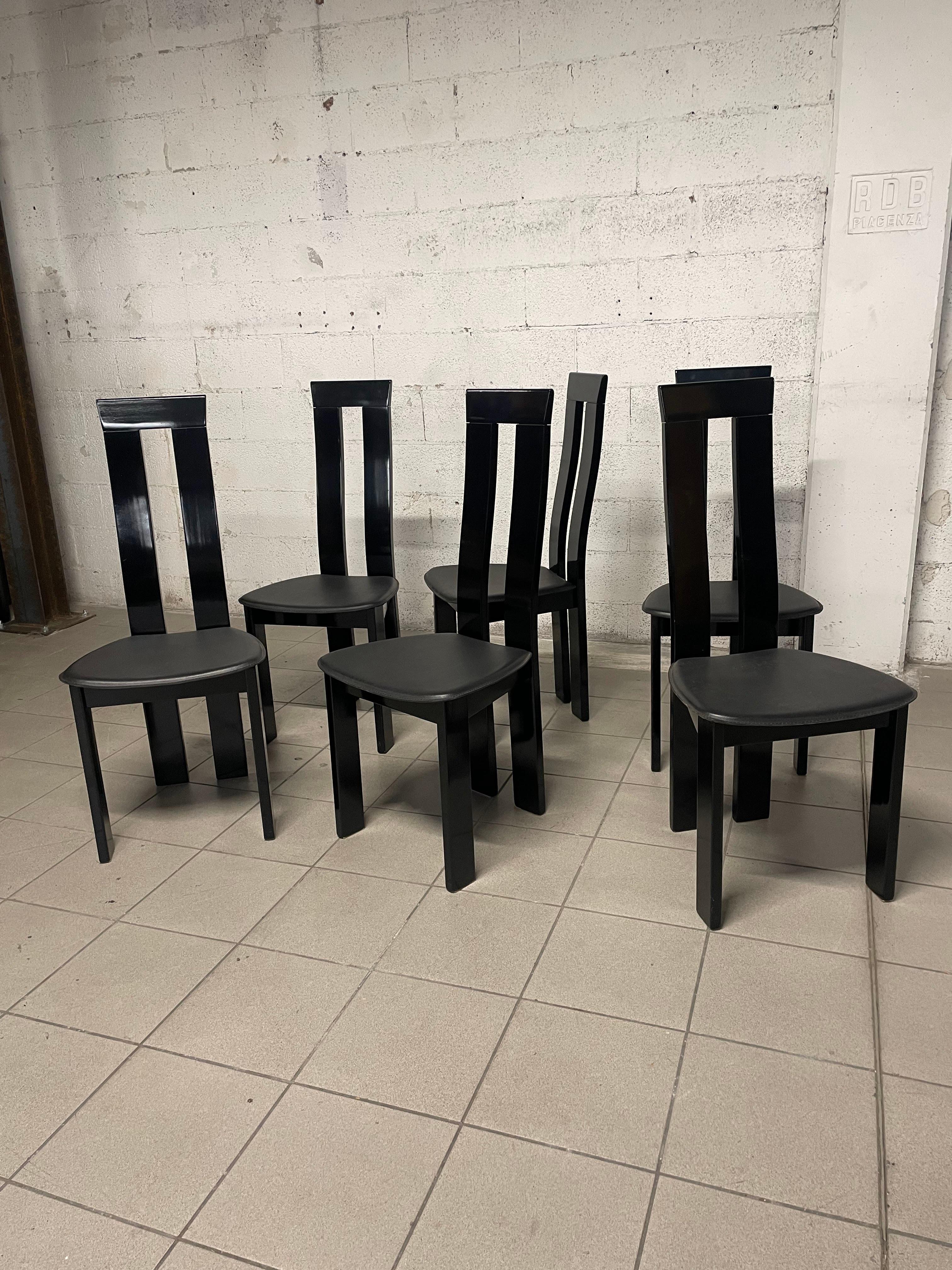 Set of 6 chairs from the 1970s in the style of Pietro Costantini In Good Condition For Sale In SAN PIETRO MOSEZZO, NO