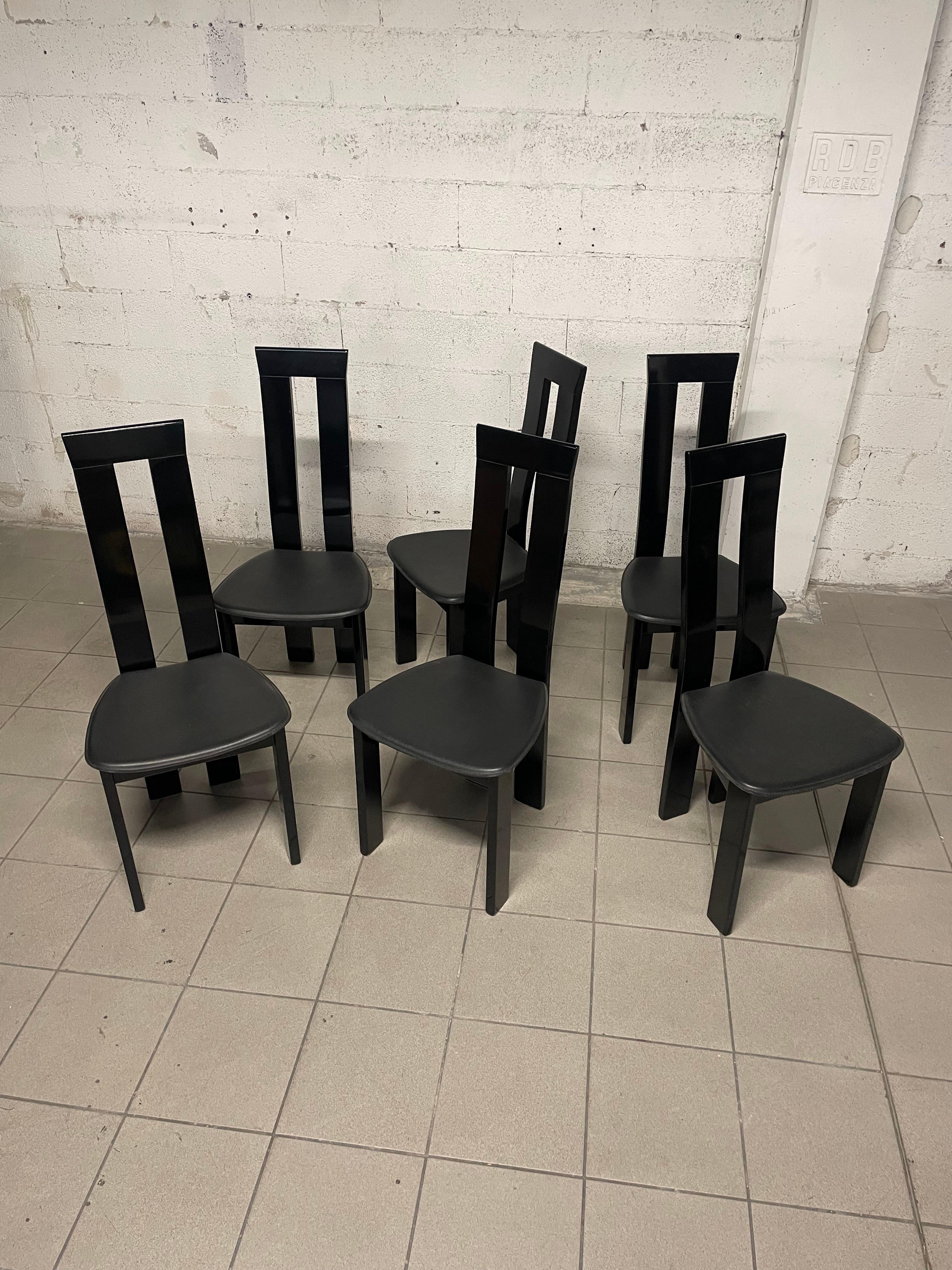 Late 20th Century Set of 6 chairs from the 1970s in the style of Pietro Costantini For Sale