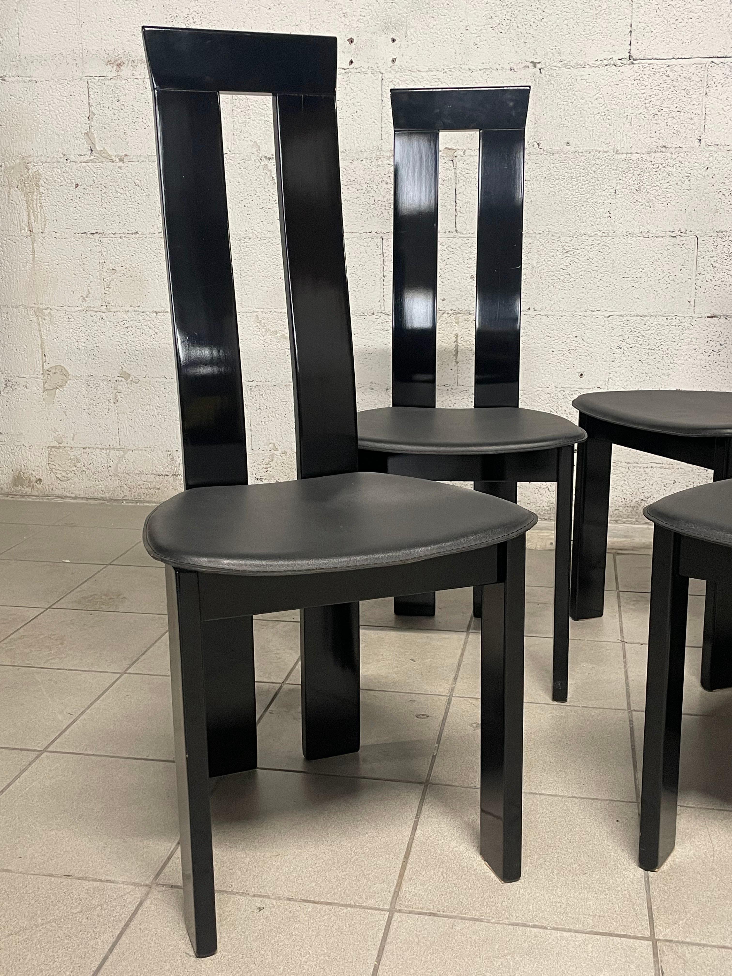 Set of 6 chairs from the 1970s in the style of Pietro Costantini For Sale 1