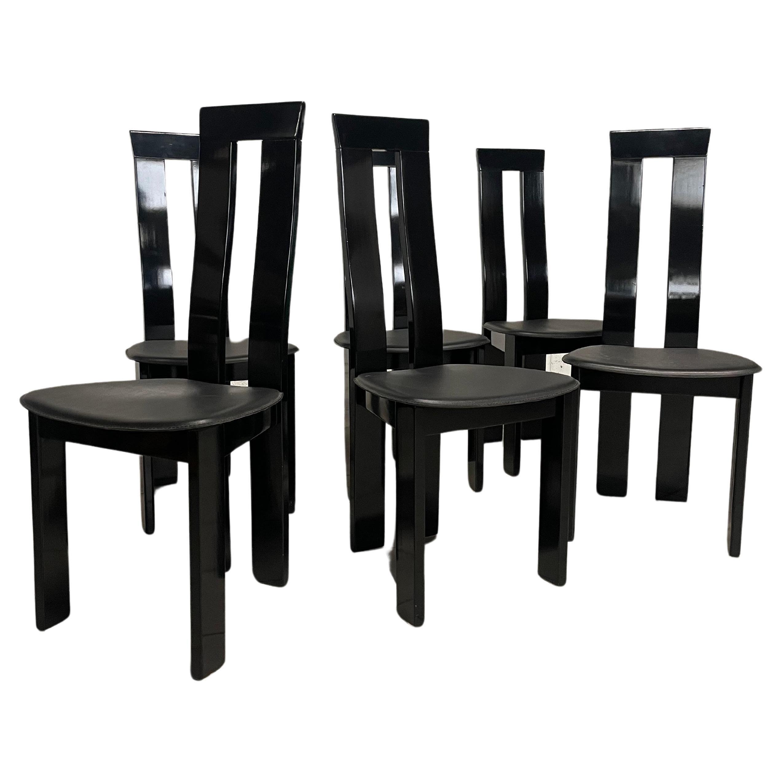 Set of 6 chairs from the 1970s in the style of Pietro Costantini