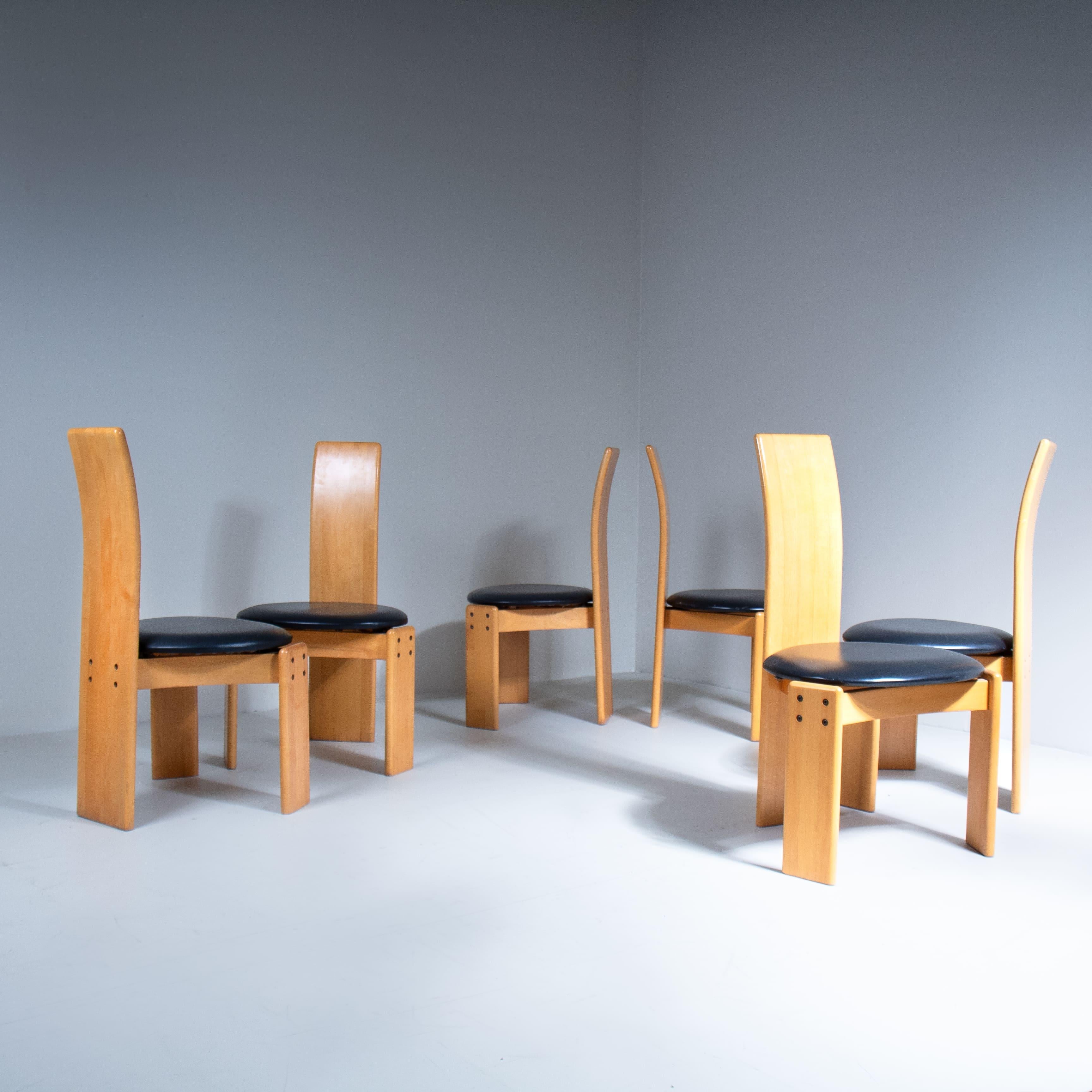 Set of 6 chairs, attributed to Mario Marenco, Mobilgirgi, 1970 In Good Condition For Sale In Milano, Lombardia
