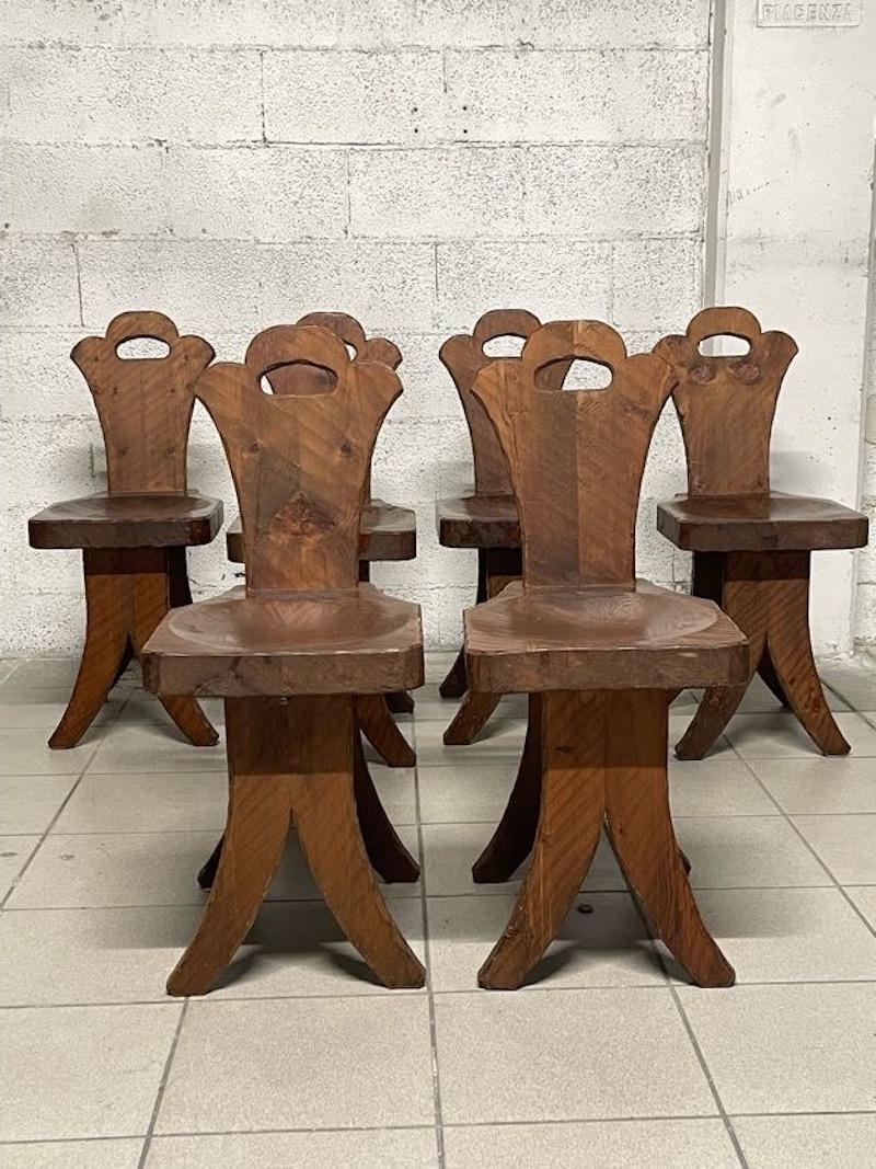 Set of 6 brutalist chairs from the 1960s For Sale 11