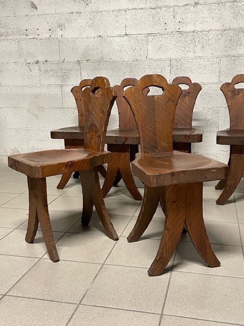 Set of 6 brutalist chairs from the 1960s For Sale 12