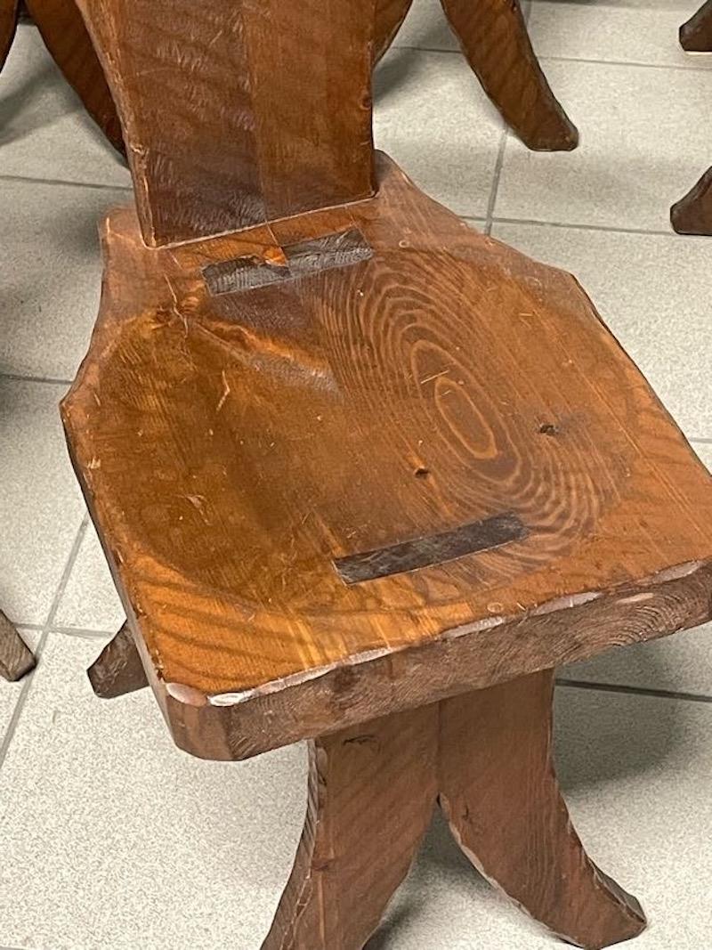 Set of 6 brutalist chairs from the 1960s For Sale 13