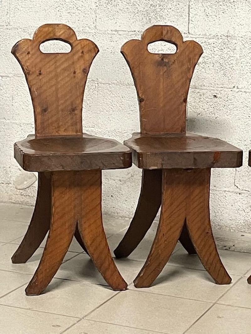 Set of 6 brutalist chairs from the 1960s For Sale 1