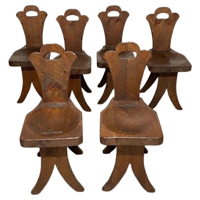 Set of 6 brutalist chairs from the 1960s