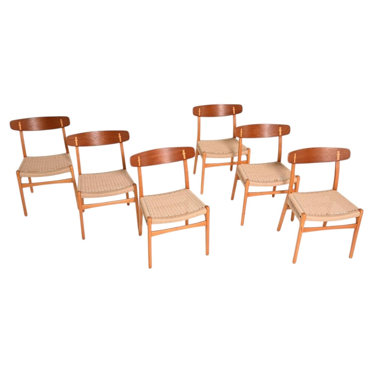 Set of 6 “CH23” chairs by Hans J. Wegner for Carl Hansen & Søn, 1950s For Sale