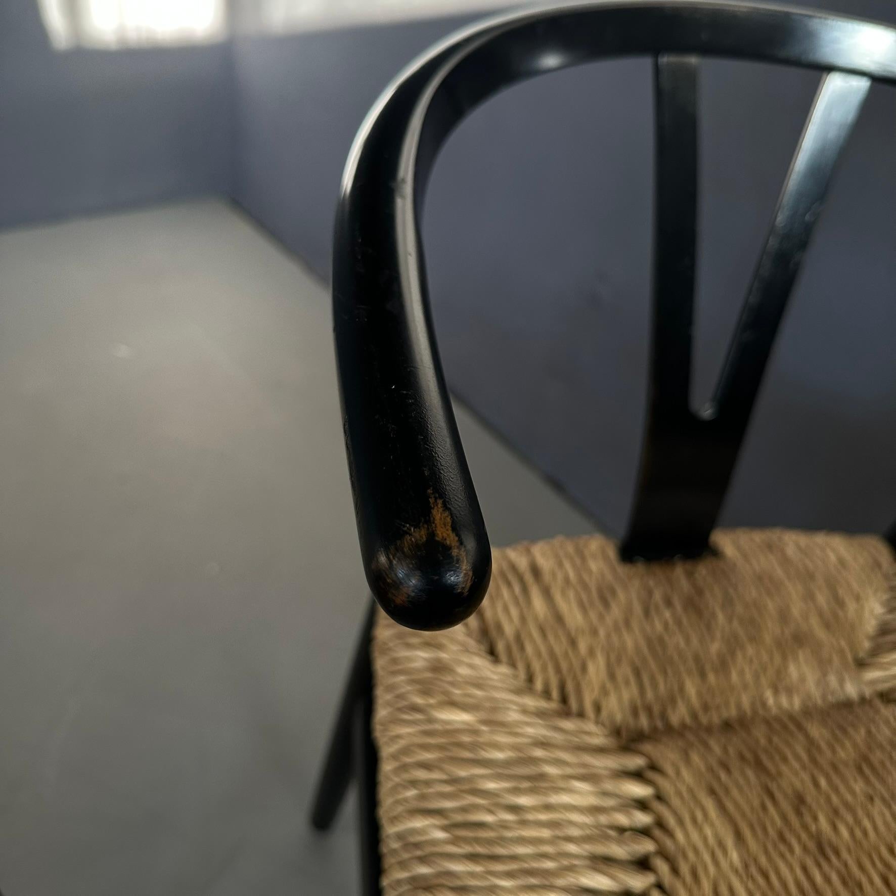 Set di 6 sedie 'CH24 Wishbone' design di Hans J. Wegner, black structure 4