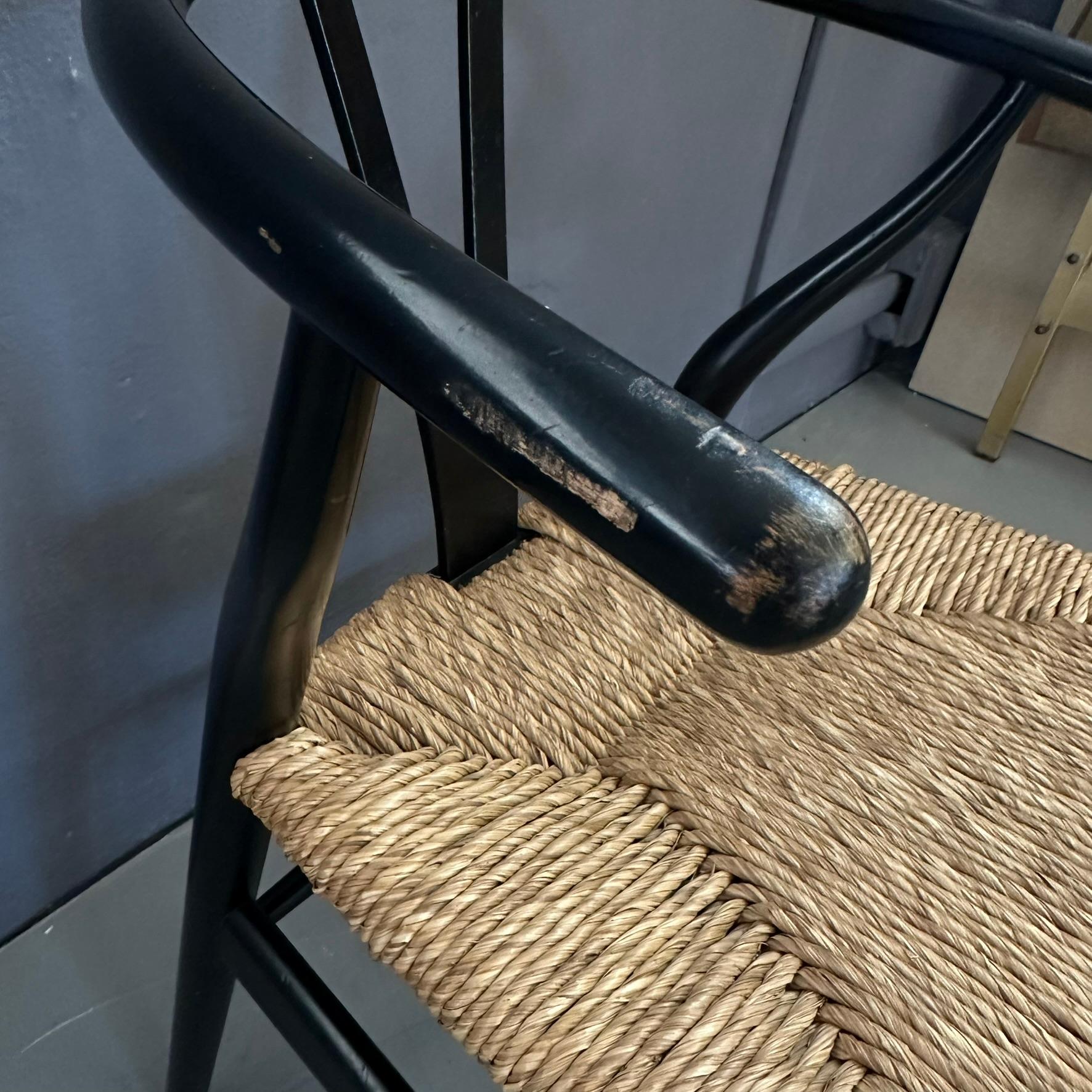 Set di 6 sedie 'CH24 Wishbone' design di Hans J. Wegner, black structure 2