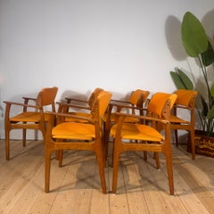 Set of 6 Erik Buch teak chairs with armrests, 1960s