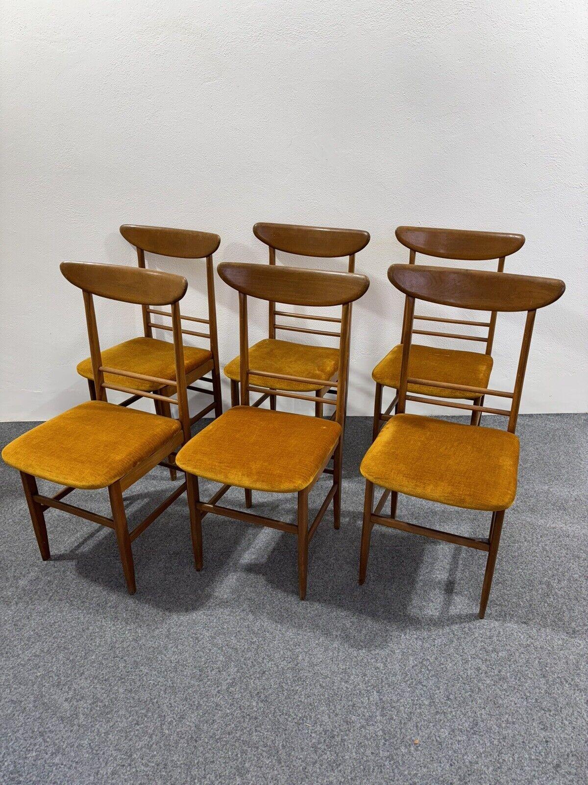 We present a set of six Danish-style chairs from the 1960s.


The item is in excellent conservative condition, no cosmetic or structural flaws to report, just slight and obvious signs of time due to use and age . (Please see photos)


Height