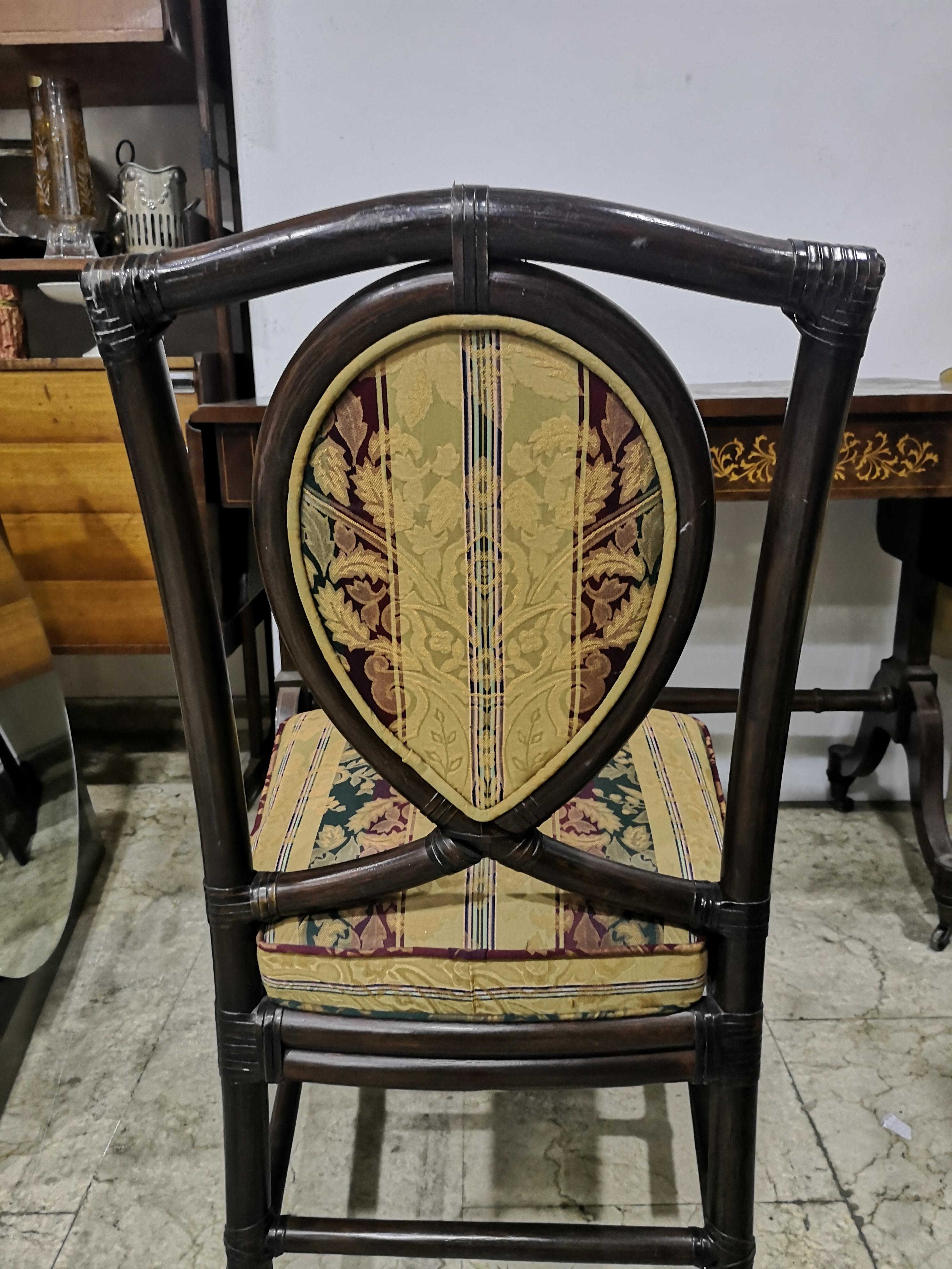Juego de 6 sillas de comedor de bambú de Gasparucci Italo, años 70 en venta 8