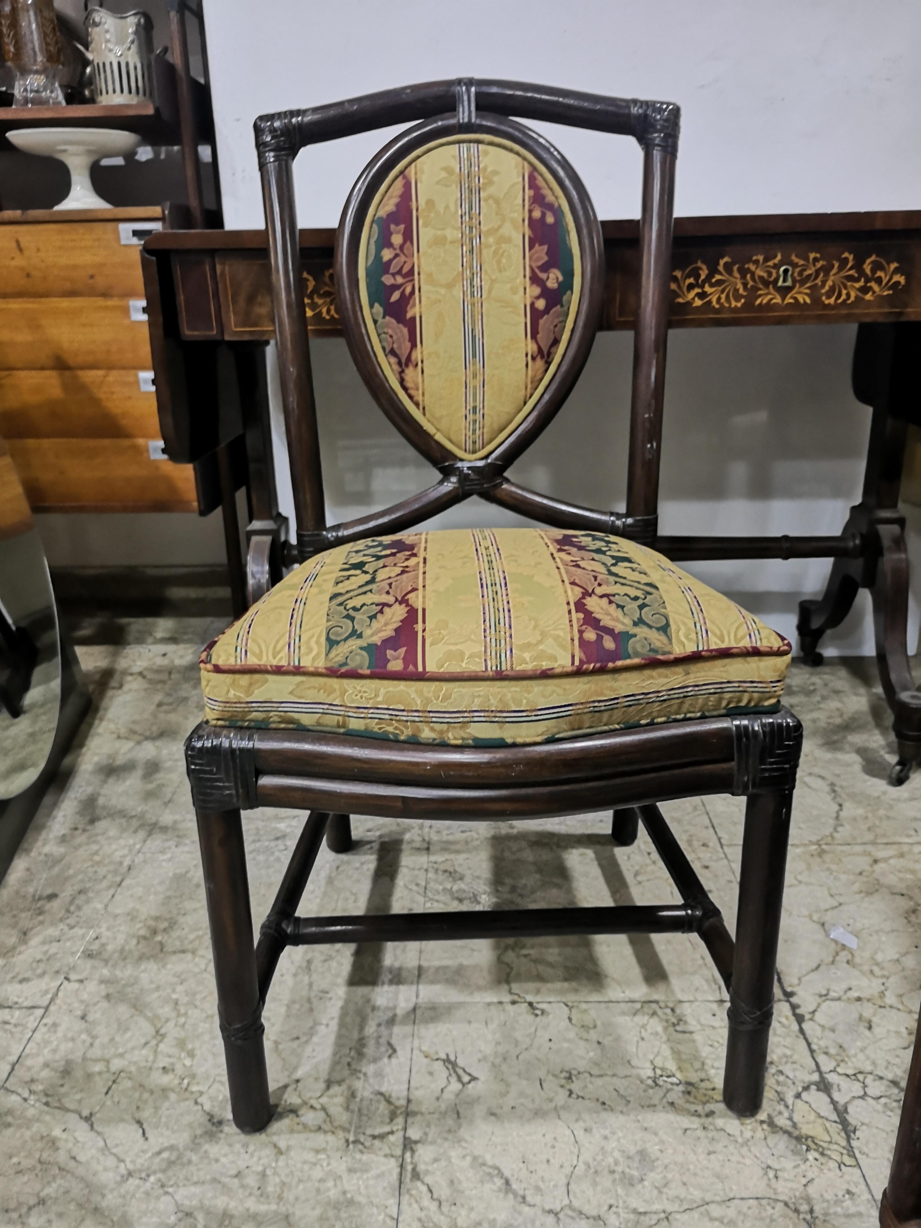 Juego de 6 sillas de comedor de bambú de Gasparucci Italo, años 70 en venta 9