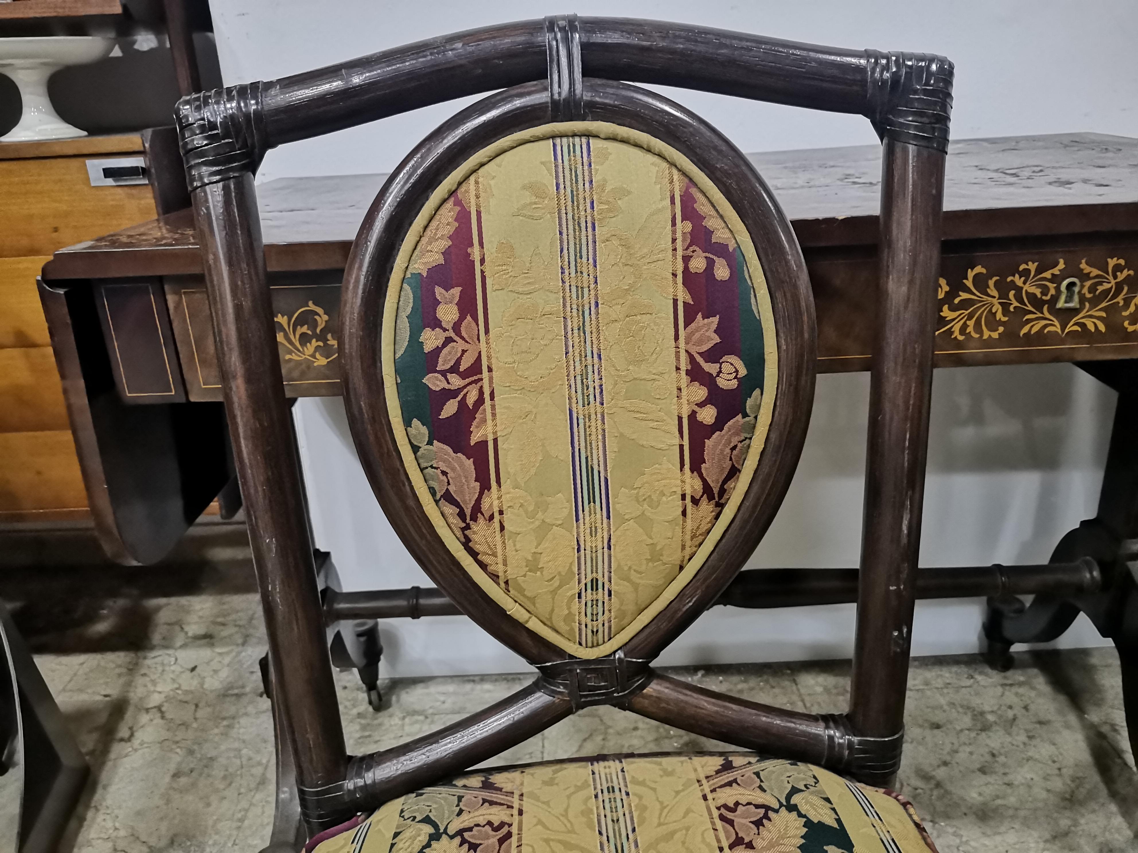 Juego de 6 sillas de comedor de bambú de Gasparucci Italo, años 70 en venta 10