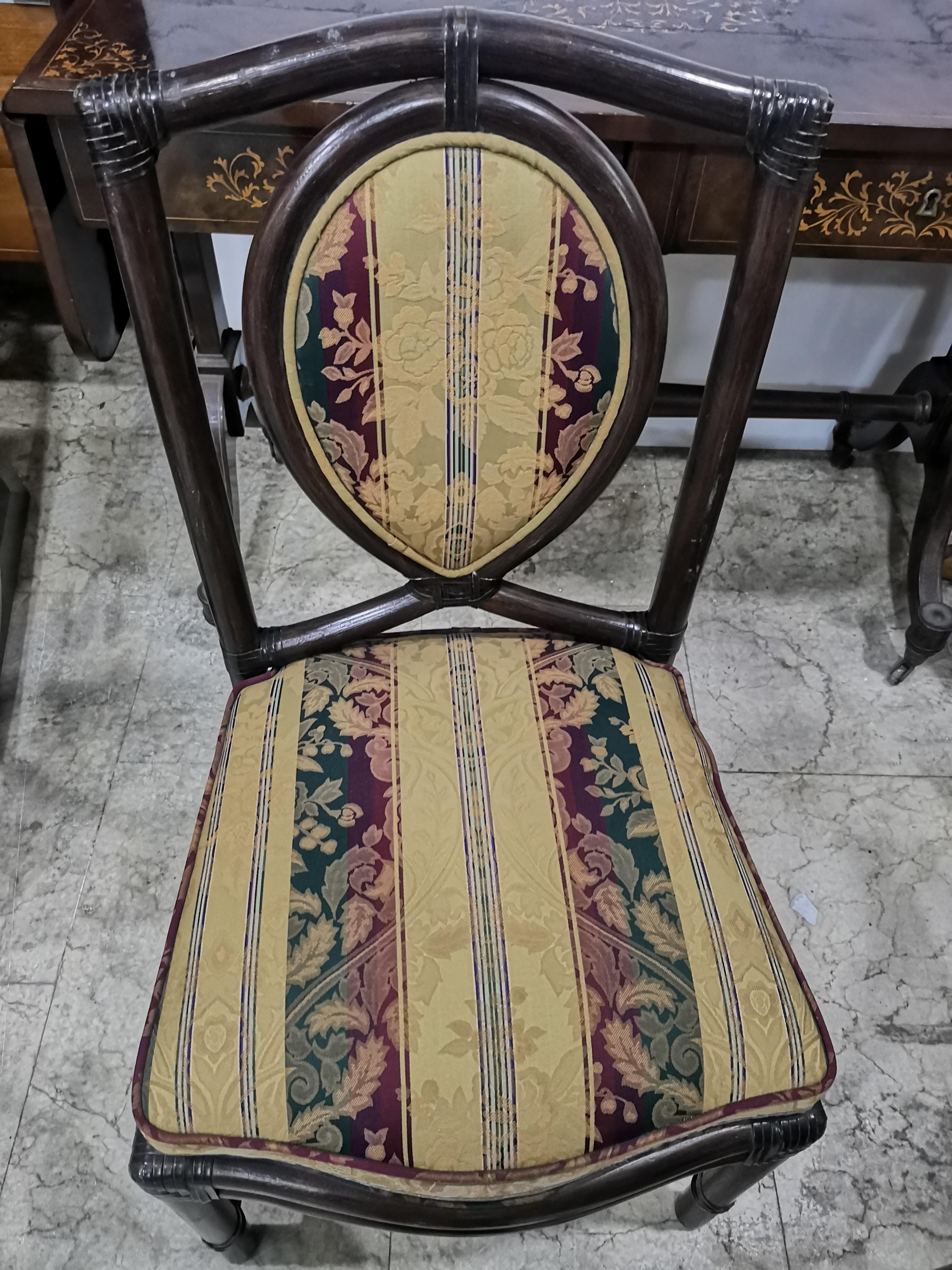 Juego de 6 sillas de comedor de bambú de Gasparucci Italo, años 70 en venta 12