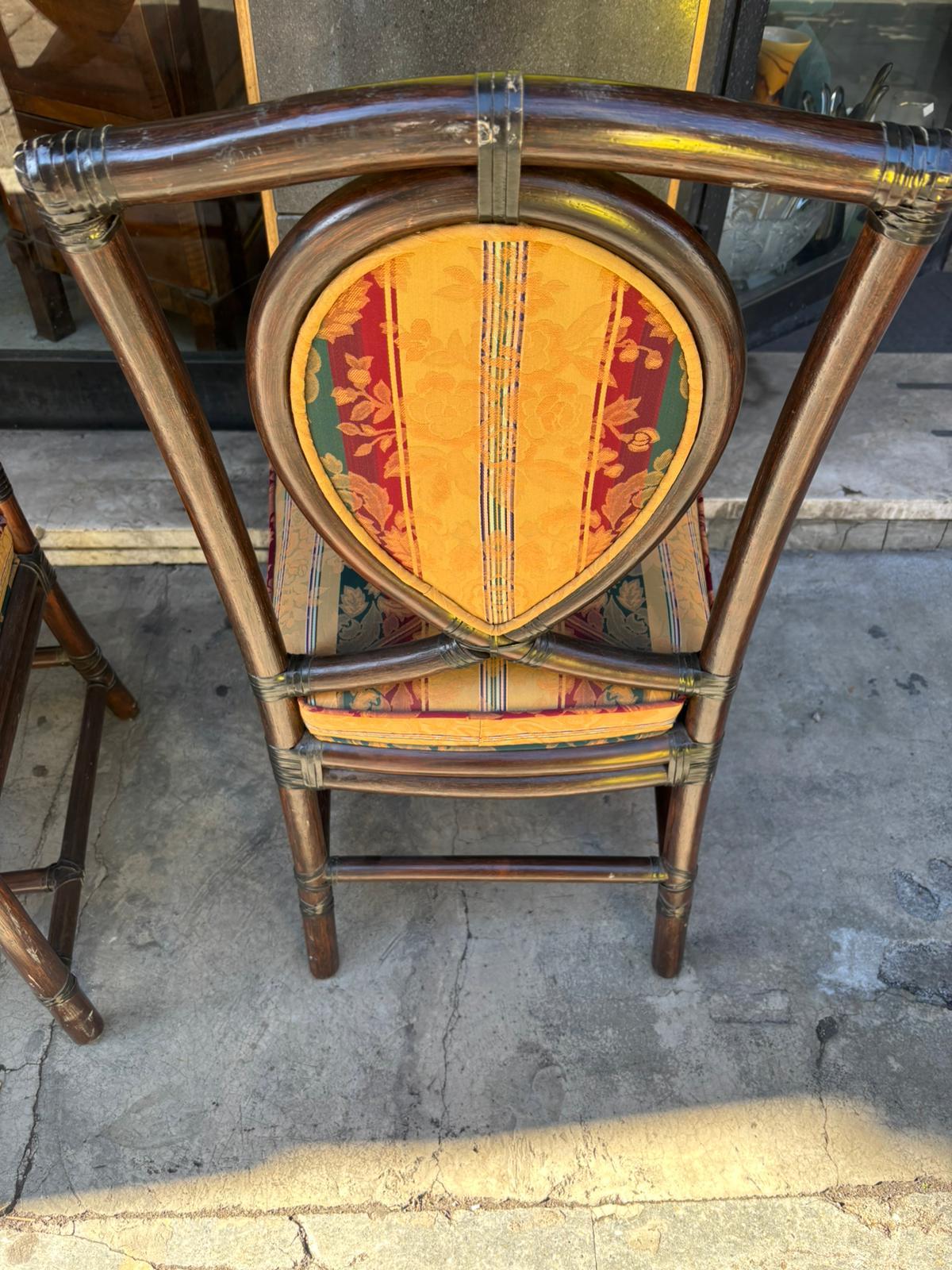Juego de 6 sillas de comedor de bambú de Gasparucci Italo, años 70 Italian en venta