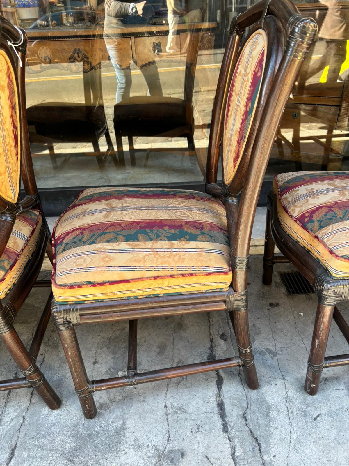 Juego de 6 sillas de comedor de bambú de Gasparucci Italo, años 70 en Bueno estado para la venta en Catania, IT