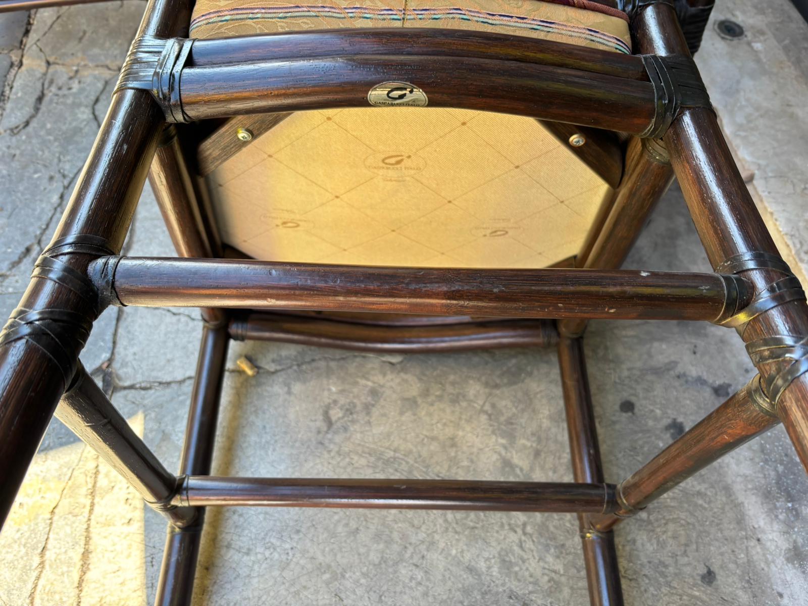 Juego de 6 sillas de comedor de bambú de Gasparucci Italo, años 70 Late 20th Century en venta