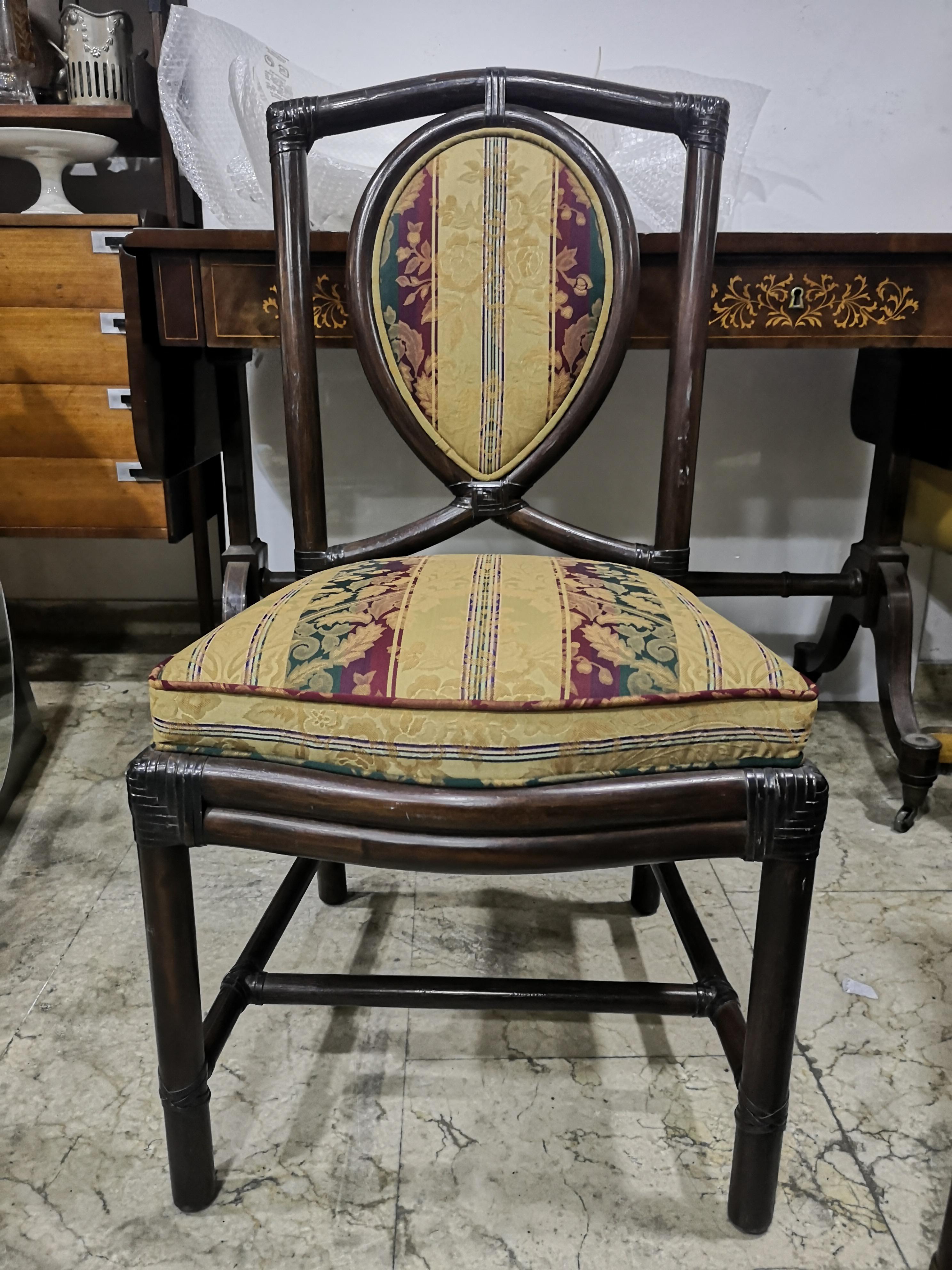Juego de 6 sillas de comedor de bambú de Gasparucci Italo, años 70 en venta 2