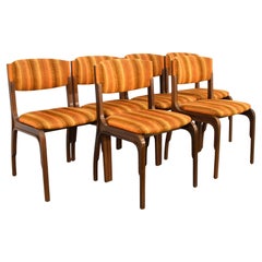 Set of 6 chairs, Gianfranco Frattini for Cantieri Carugati, Italy, 1950s.