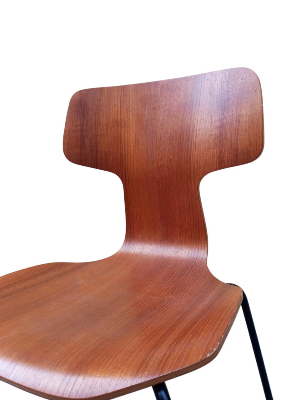 Ensemble de 6 chaises Hammer par Arne Jacobsen pour Fritz Hansen Mod. 3103 Danemark en vente 3