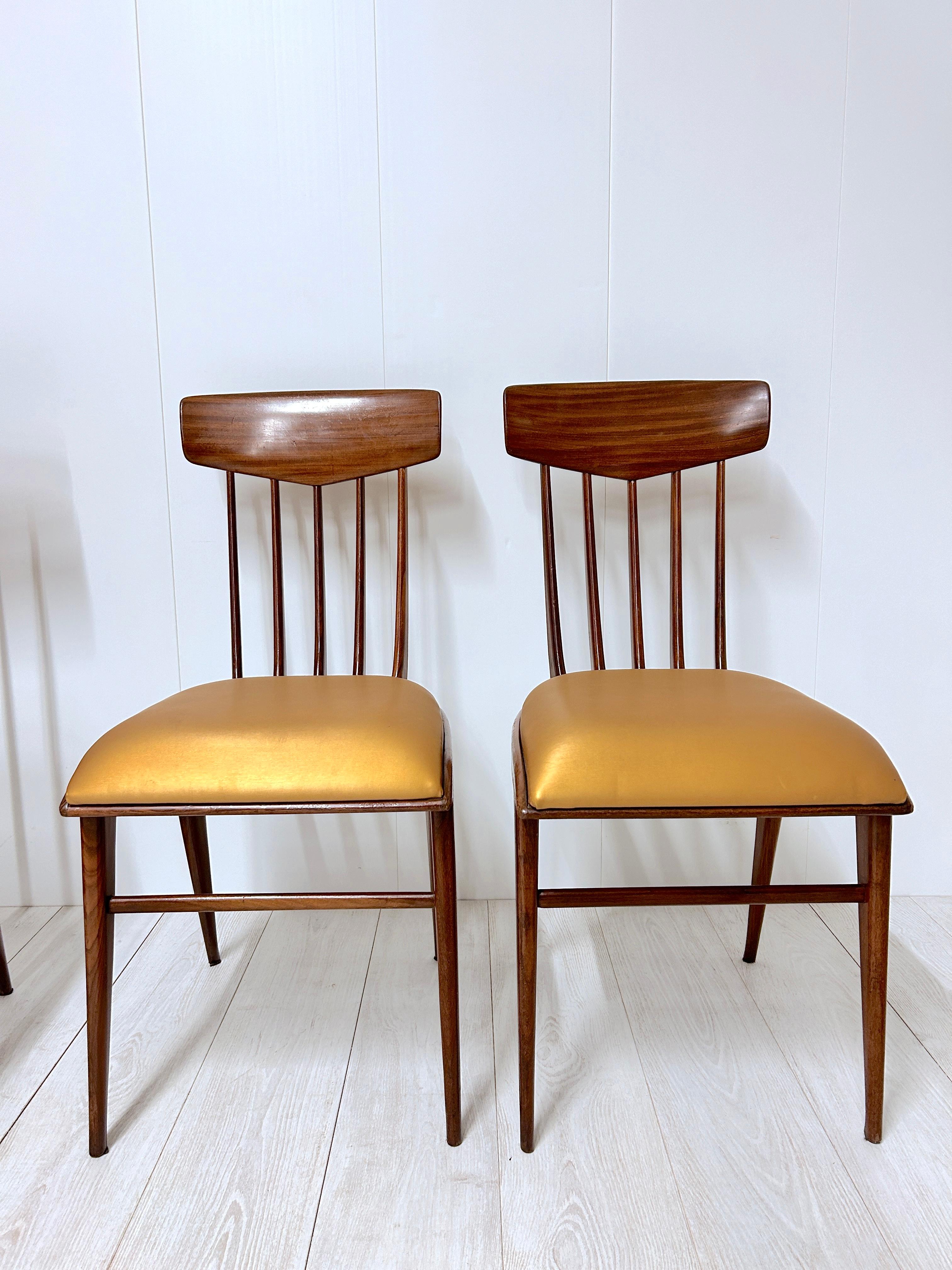 Set di 6 sedie in legno, Italia, anni '50 4