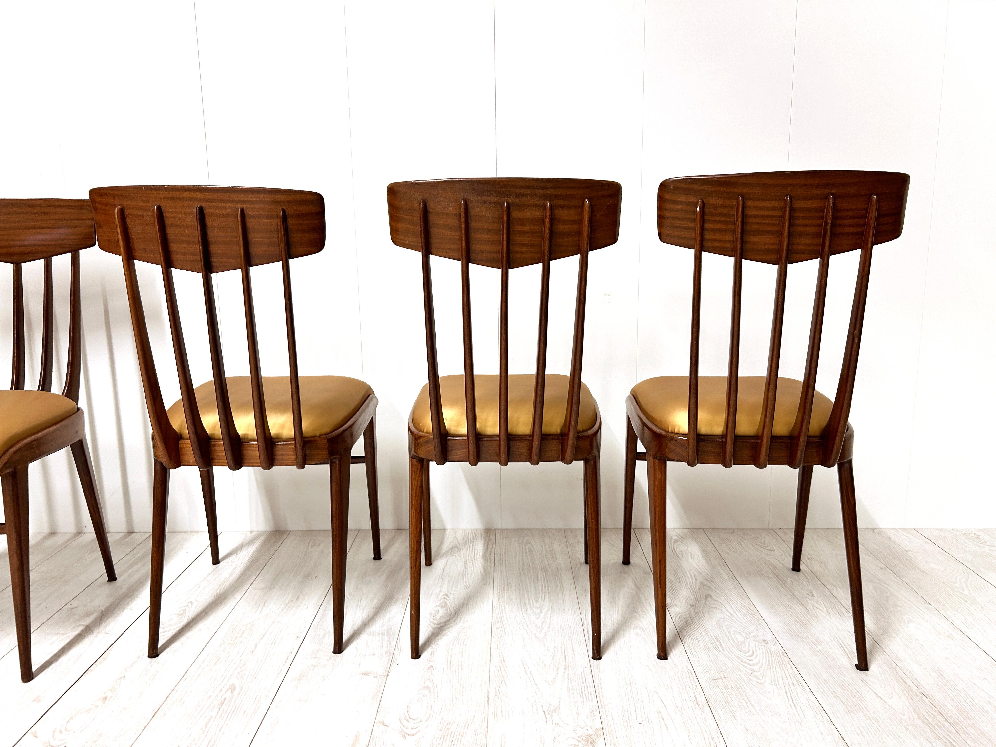Set di 6 sedie in legno, Italia, anni '50 6
