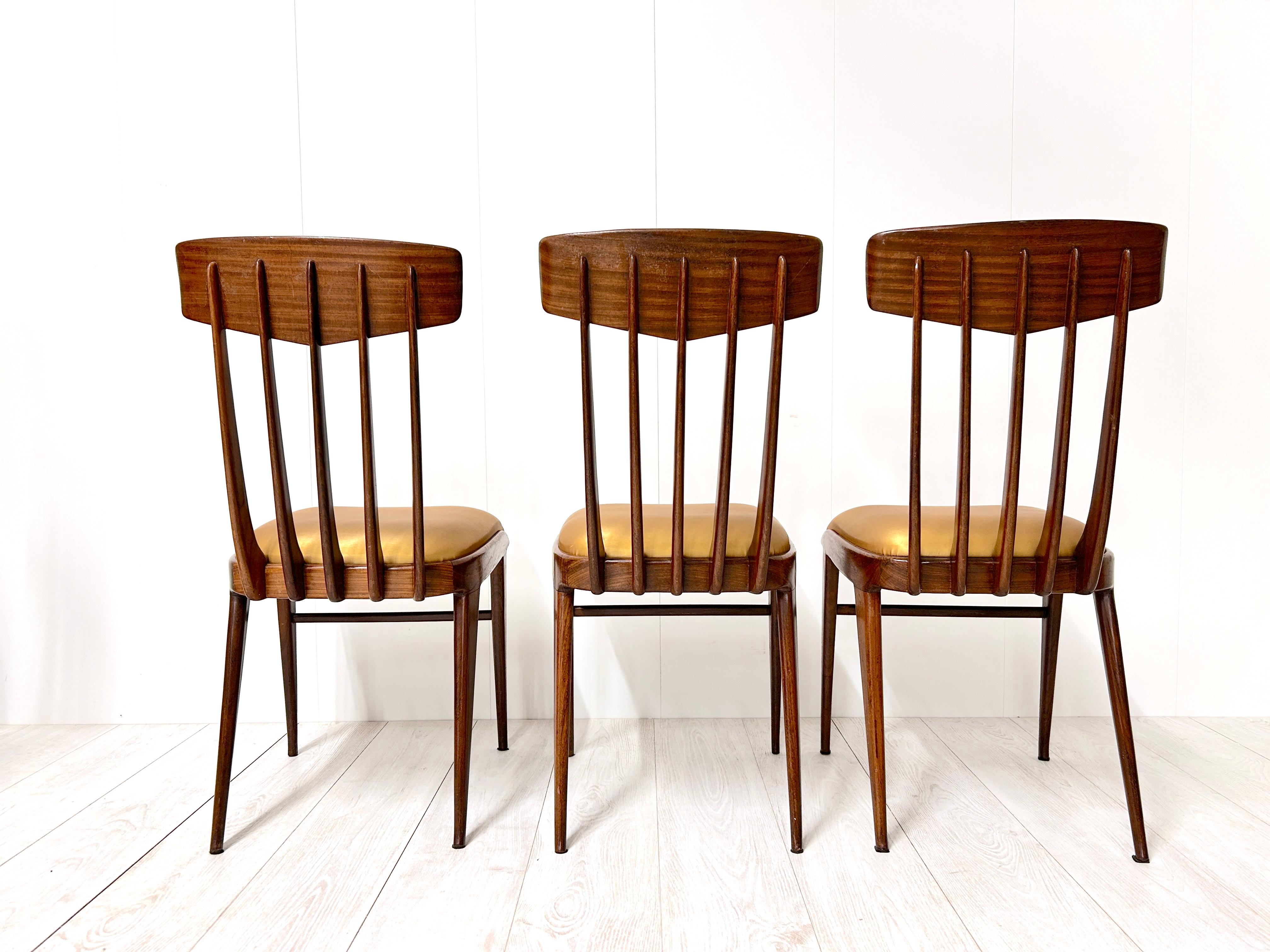 Set di 6 sedie in legno, Italia, anni '50 7