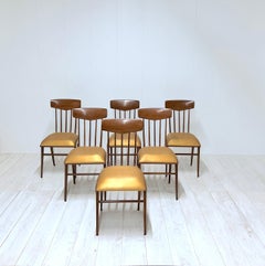 Set of 6 wooden chairs, Italy, 1950s