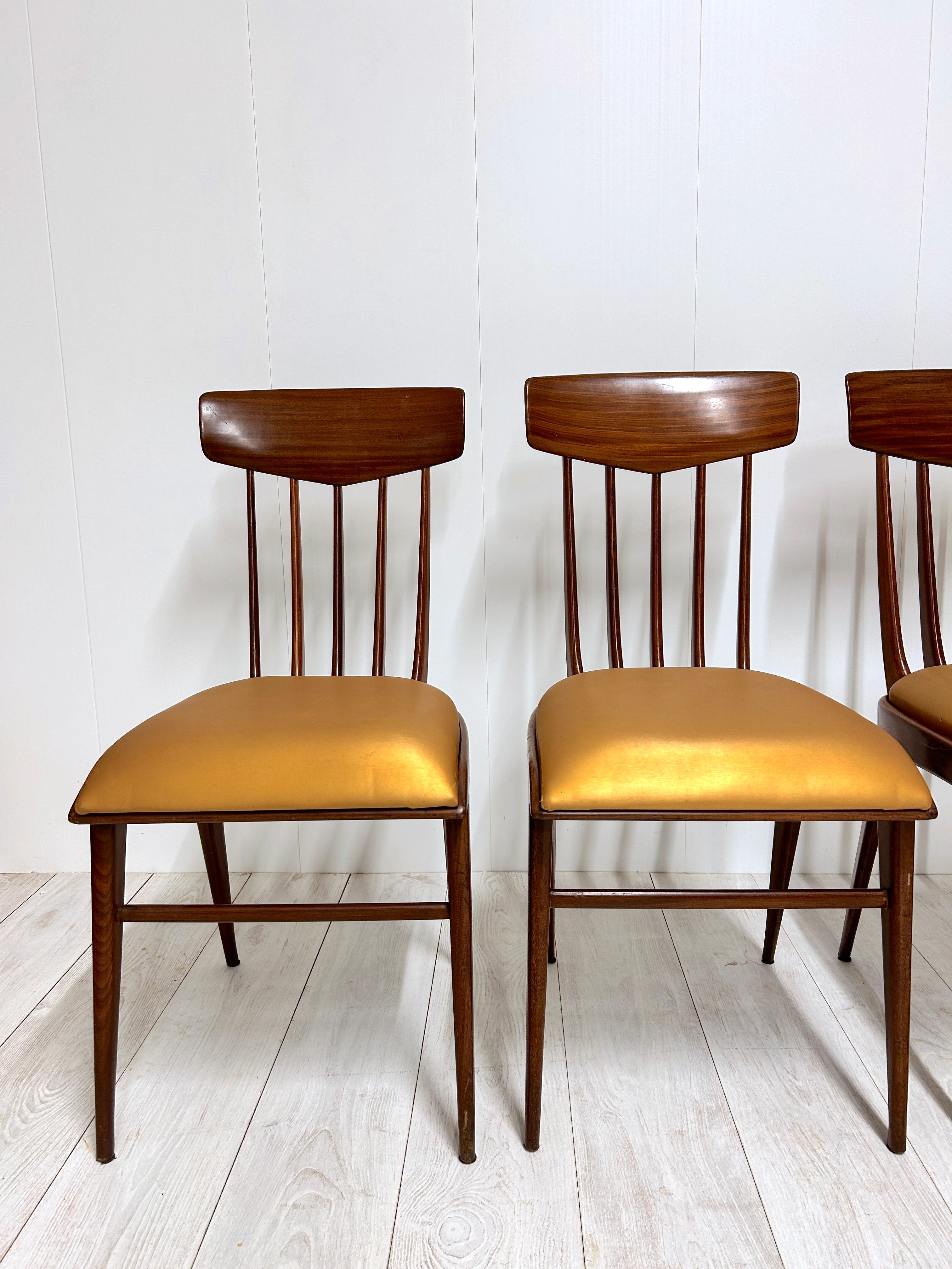 Set di 6 sedie in legno, Italia, anni '50 2
