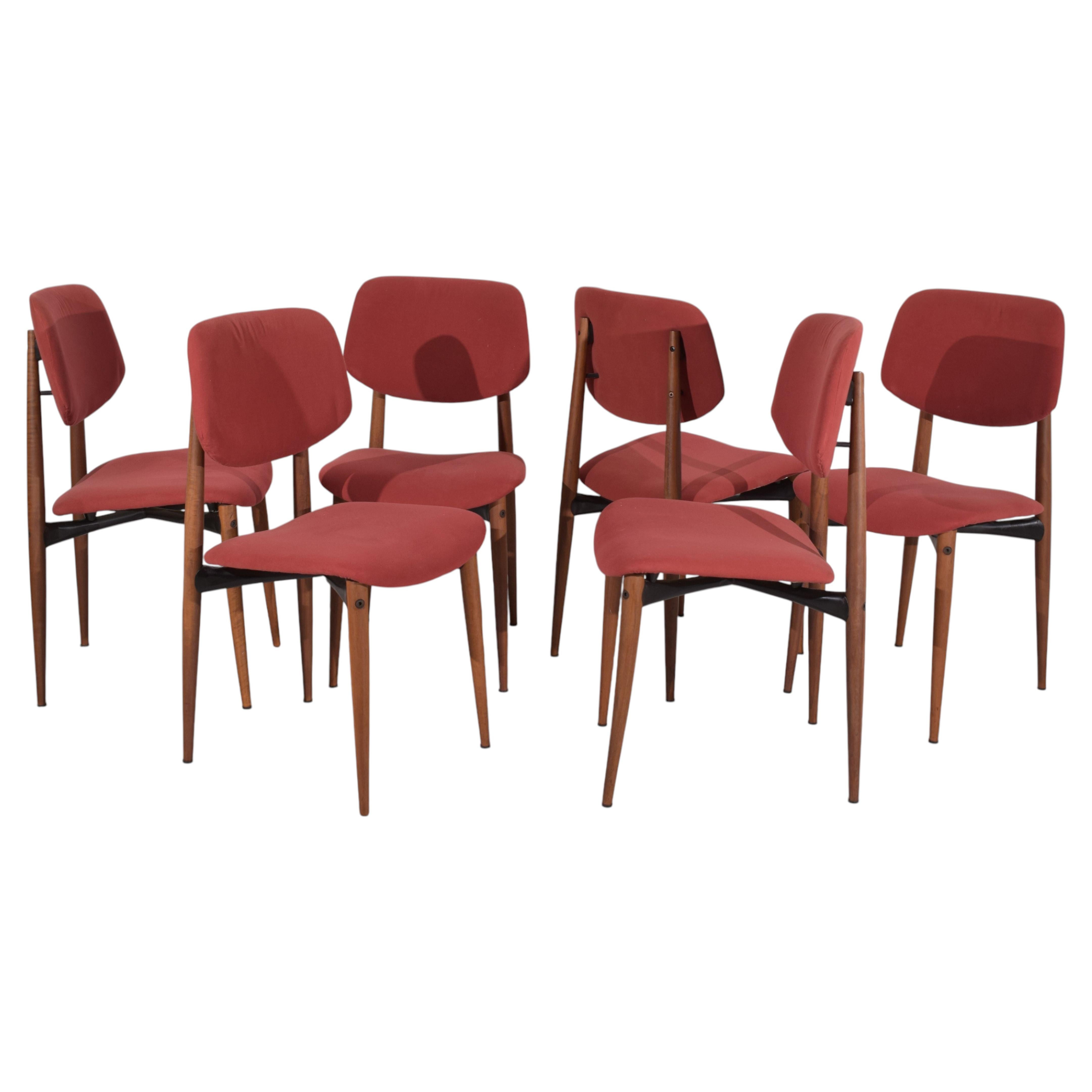 Set of 6 chairs, Italy, 1960s For Sale