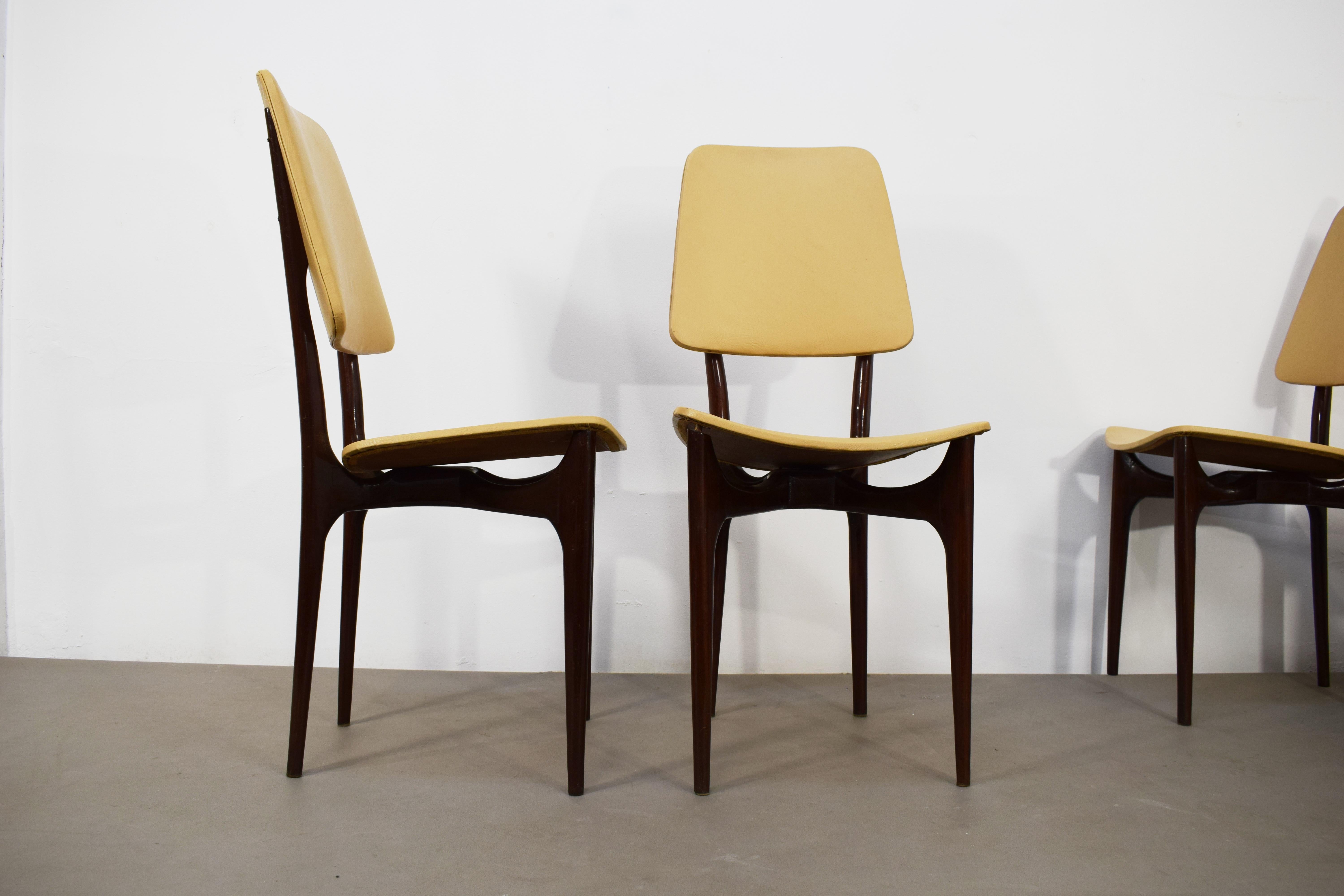 Mid-Century moderno Set di 6 sedie, Italia, anni '50. in vendita