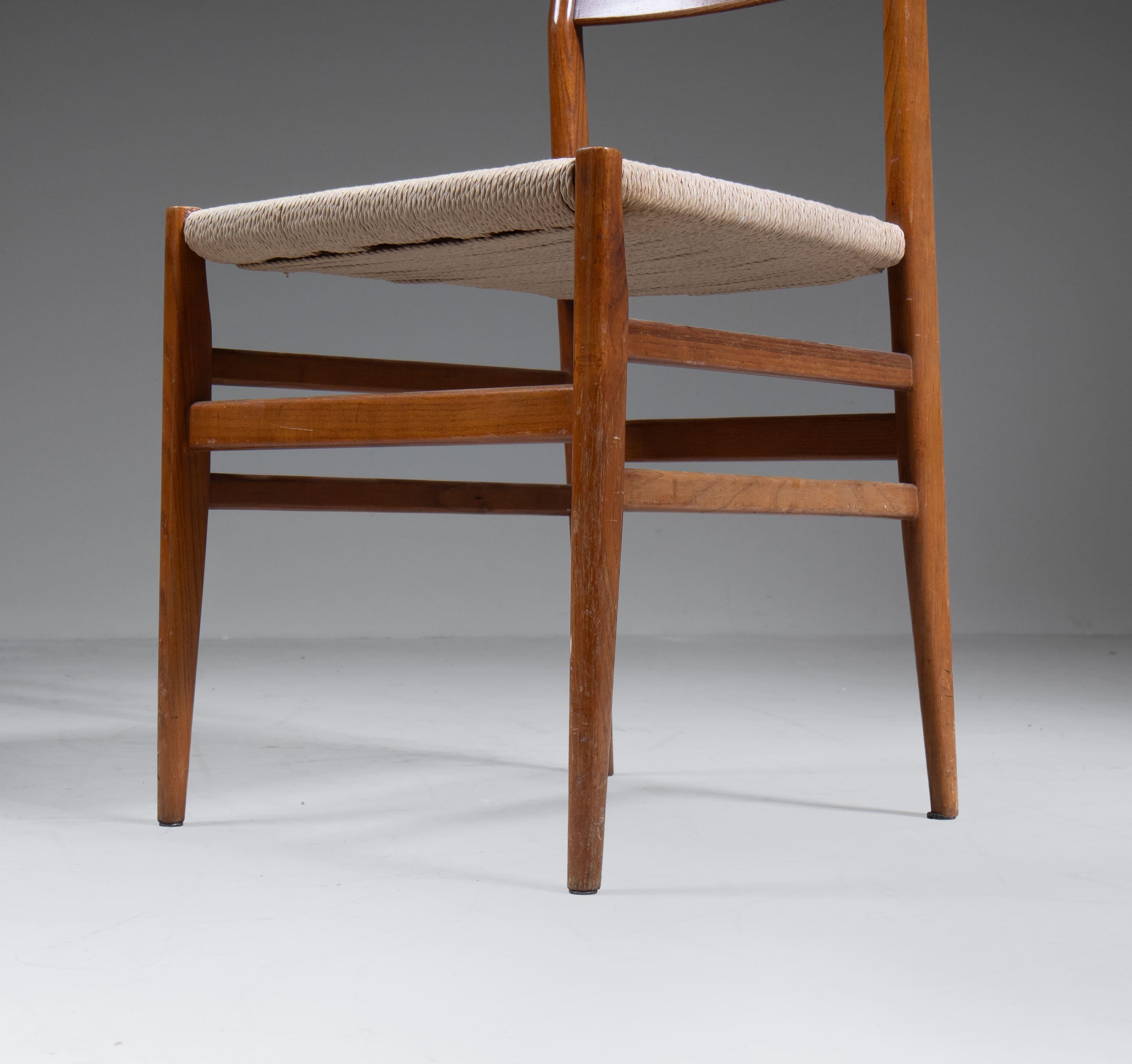 Paille Ensemble de 6 chaises Leggera Gio Ponti Cassina en vente