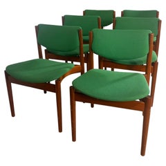 Set di 6 sedie Model 197 di Finn Juhl in teak, anni ’60