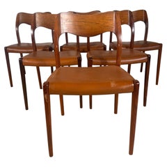 Set of 6 Model 71 chairs by Niels Otto Møller, 1960s