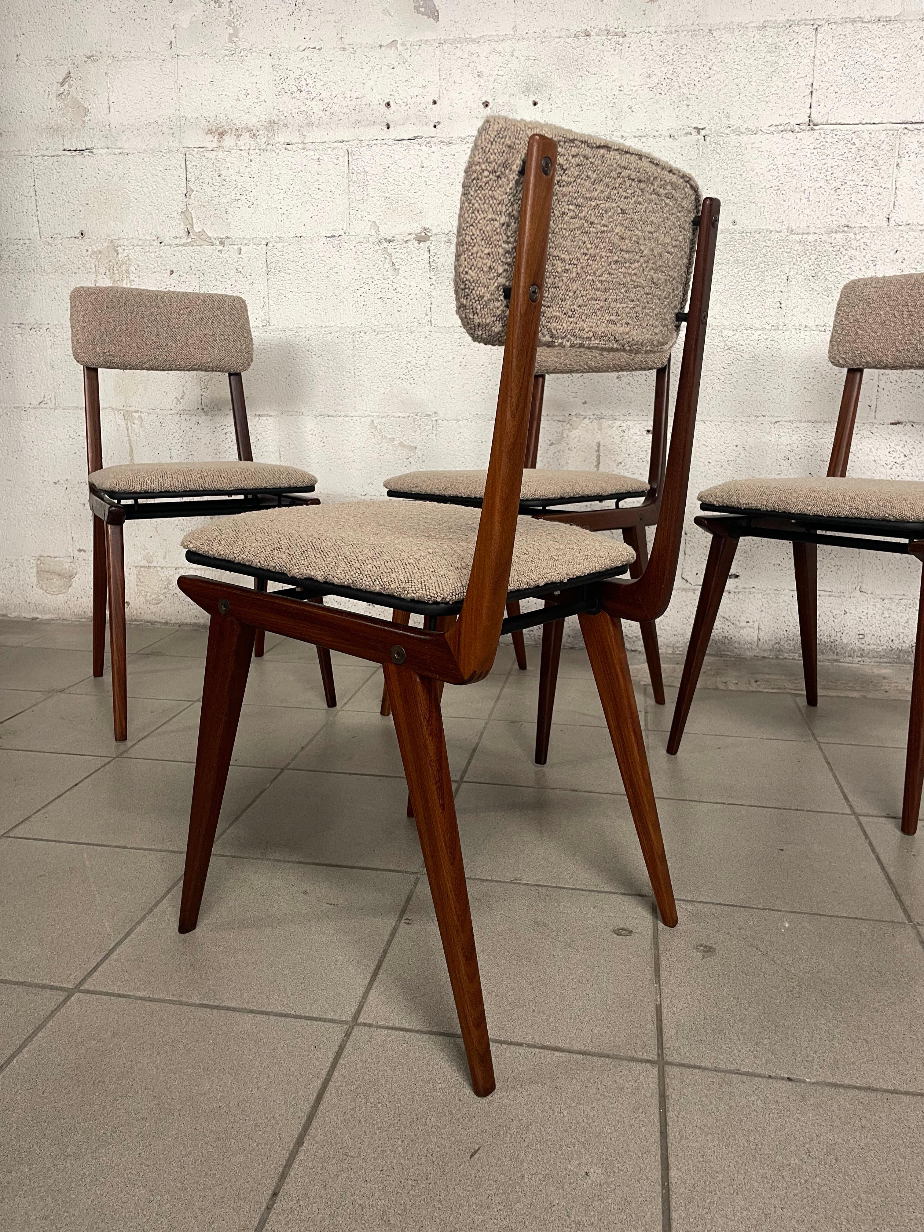 Set di 6 sedie modello “Lella” di Ezio Longhi per Elam (Milano) 7