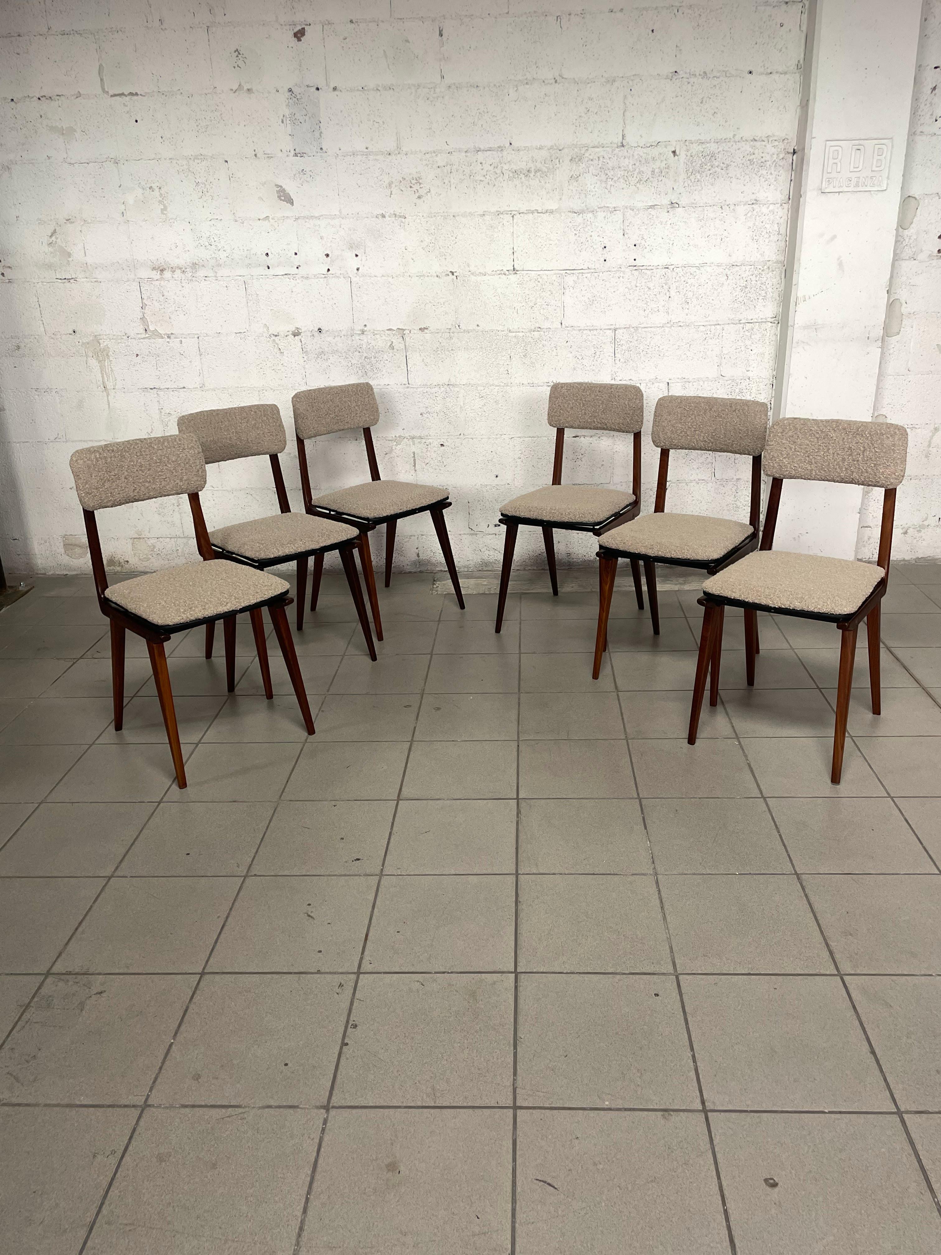 Set di 6 sedie modello “Lella” di Ezio Longhi per Elam (Milano) 13
