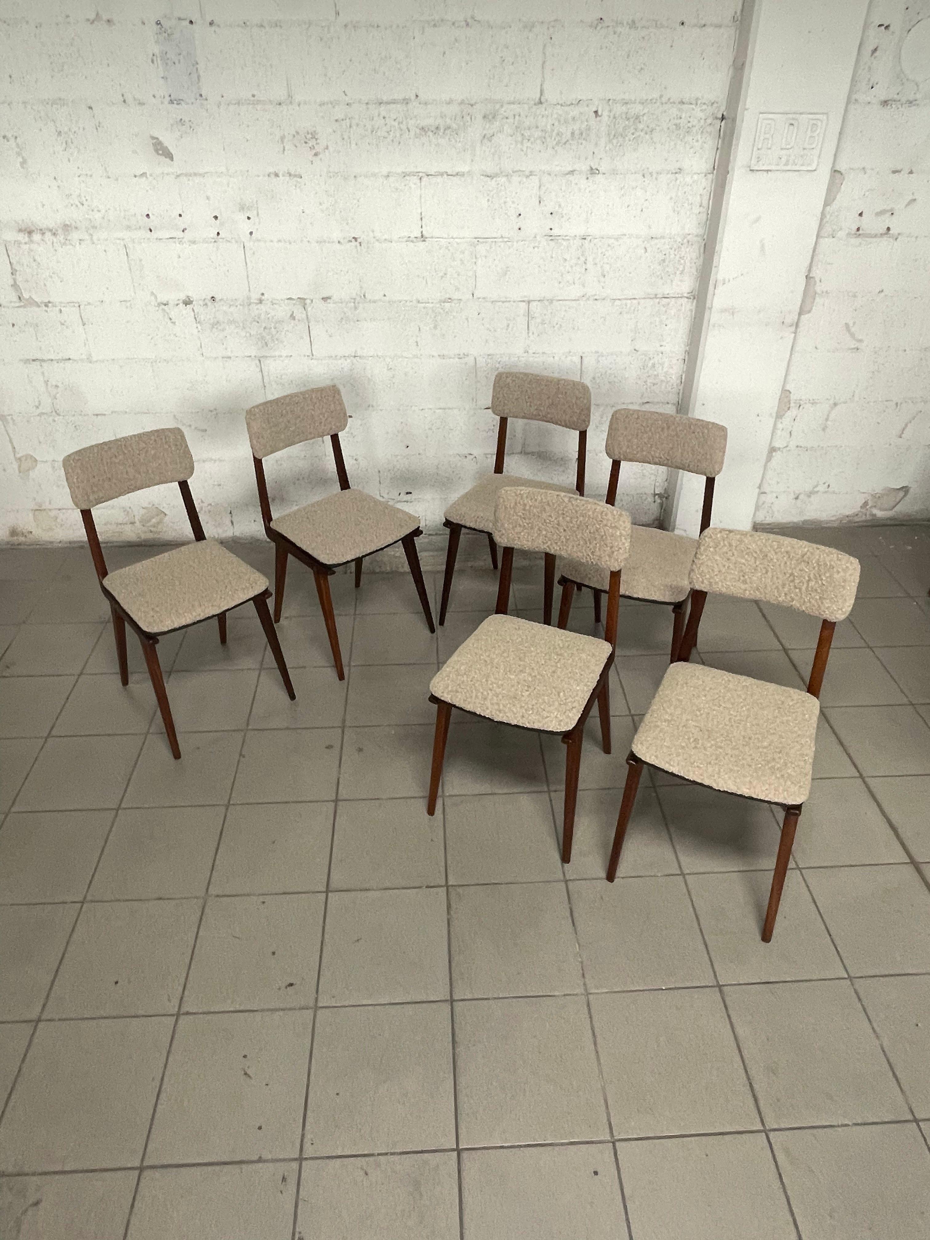 Satz von 6 Stühlen Modell 'Lella' von Ezio Longhi für Elam (Mailand) im Zustand „Hervorragend“ in SAN PIETRO MOSEZZO, NO