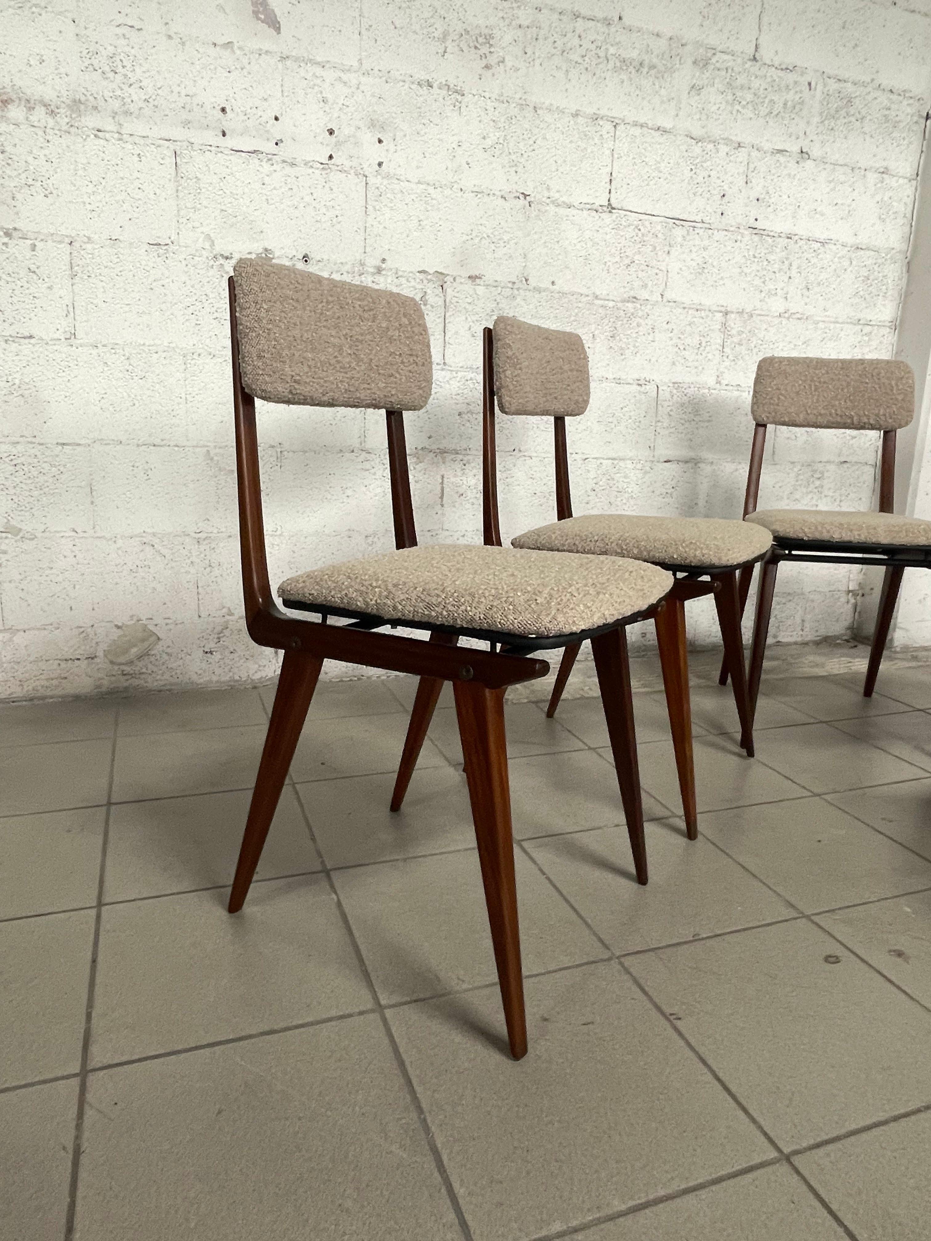 Mid-20th Century Set di 6 sedie modello “Lella” di Ezio Longhi per Elam (Milano)