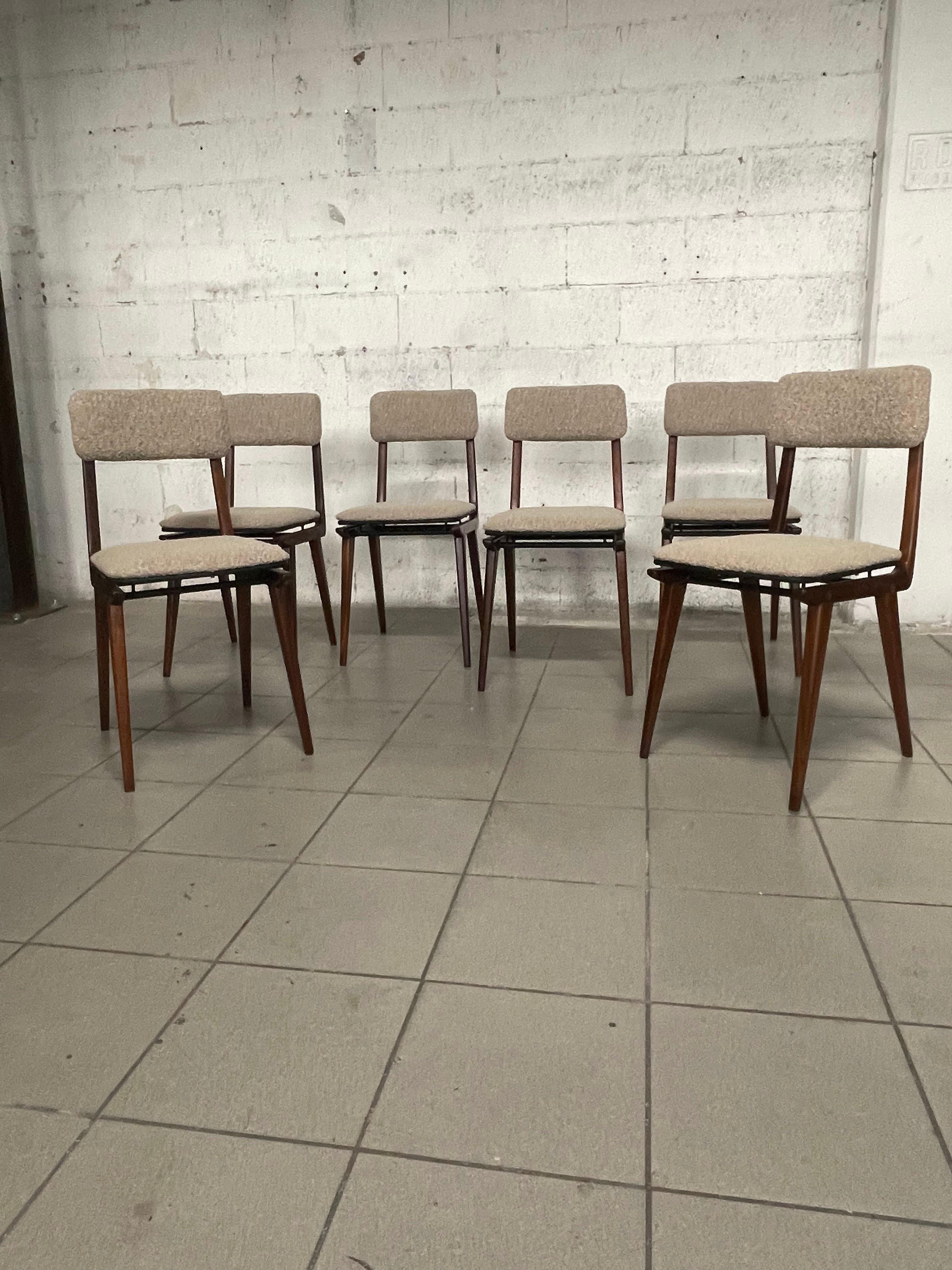 Set di 6 sedie modello “Lella” di Ezio Longhi per Elam (Milano) 1