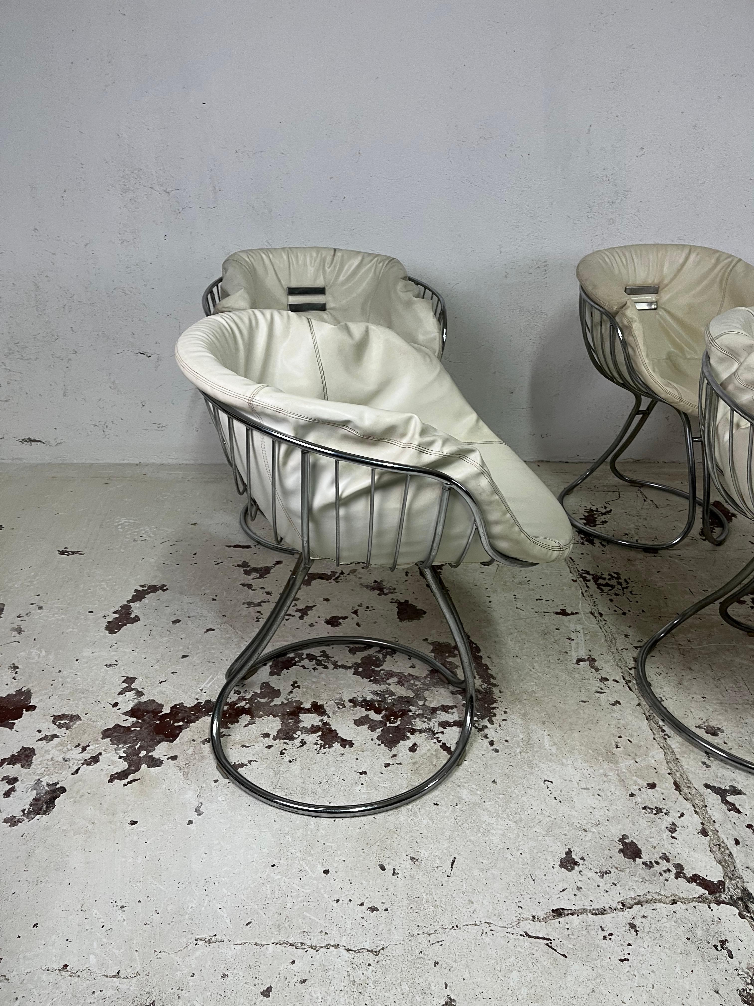 Italian Set of 6 Pan Am chairs by Gastone Rinaldi for Rima 1970s For Sale