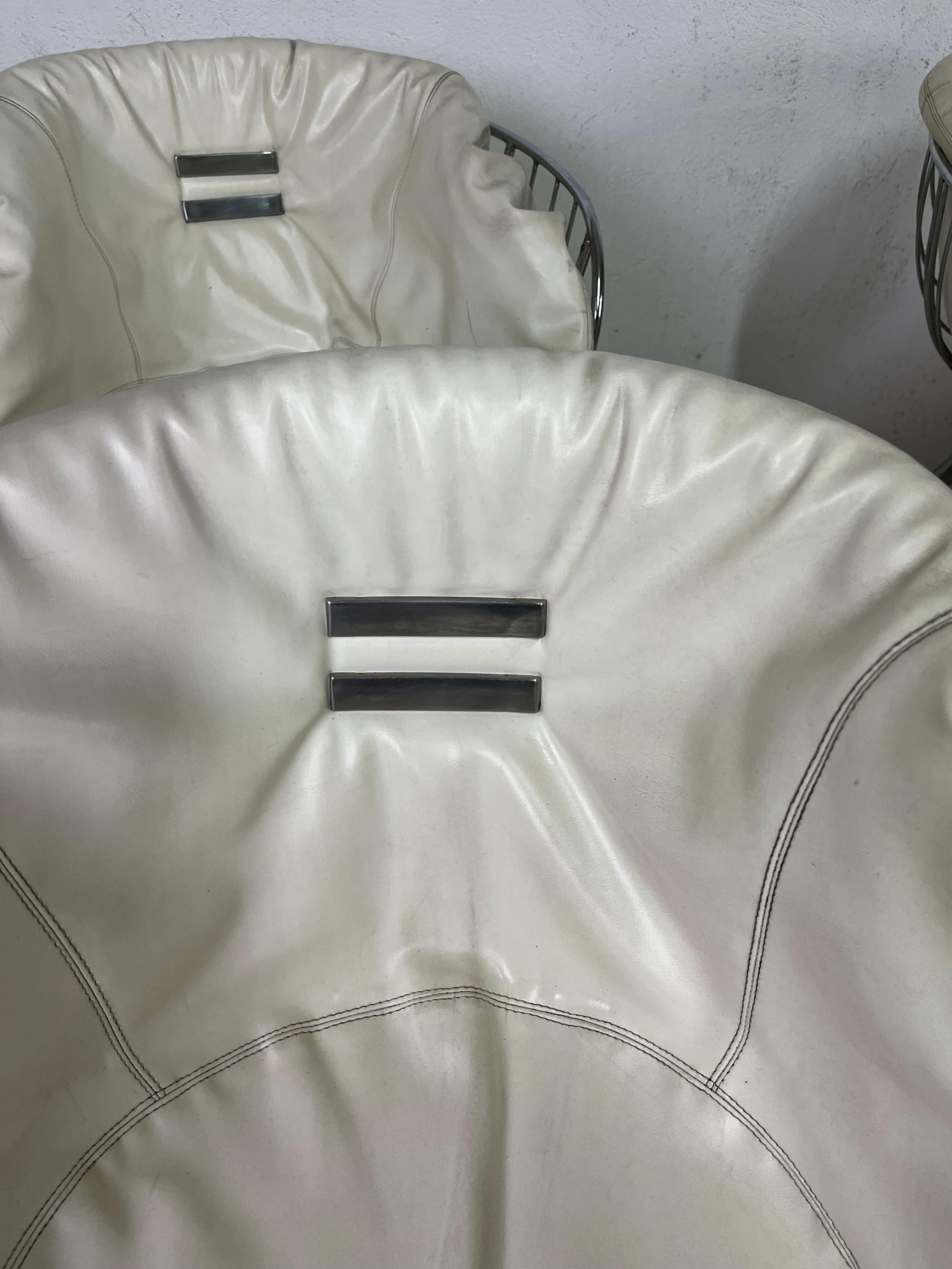Steel Set of 6 Pan Am chairs by Gastone Rinaldi for Rima 1970s For Sale