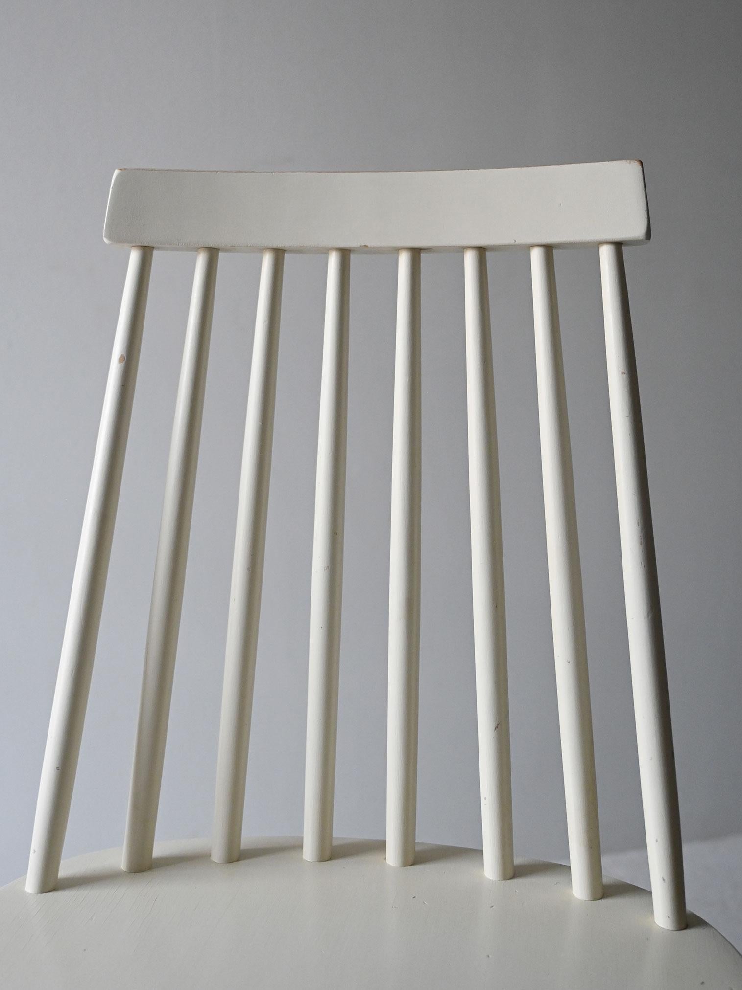 Set di 6 sedie Pinstolar bianche vintage in vendita 2