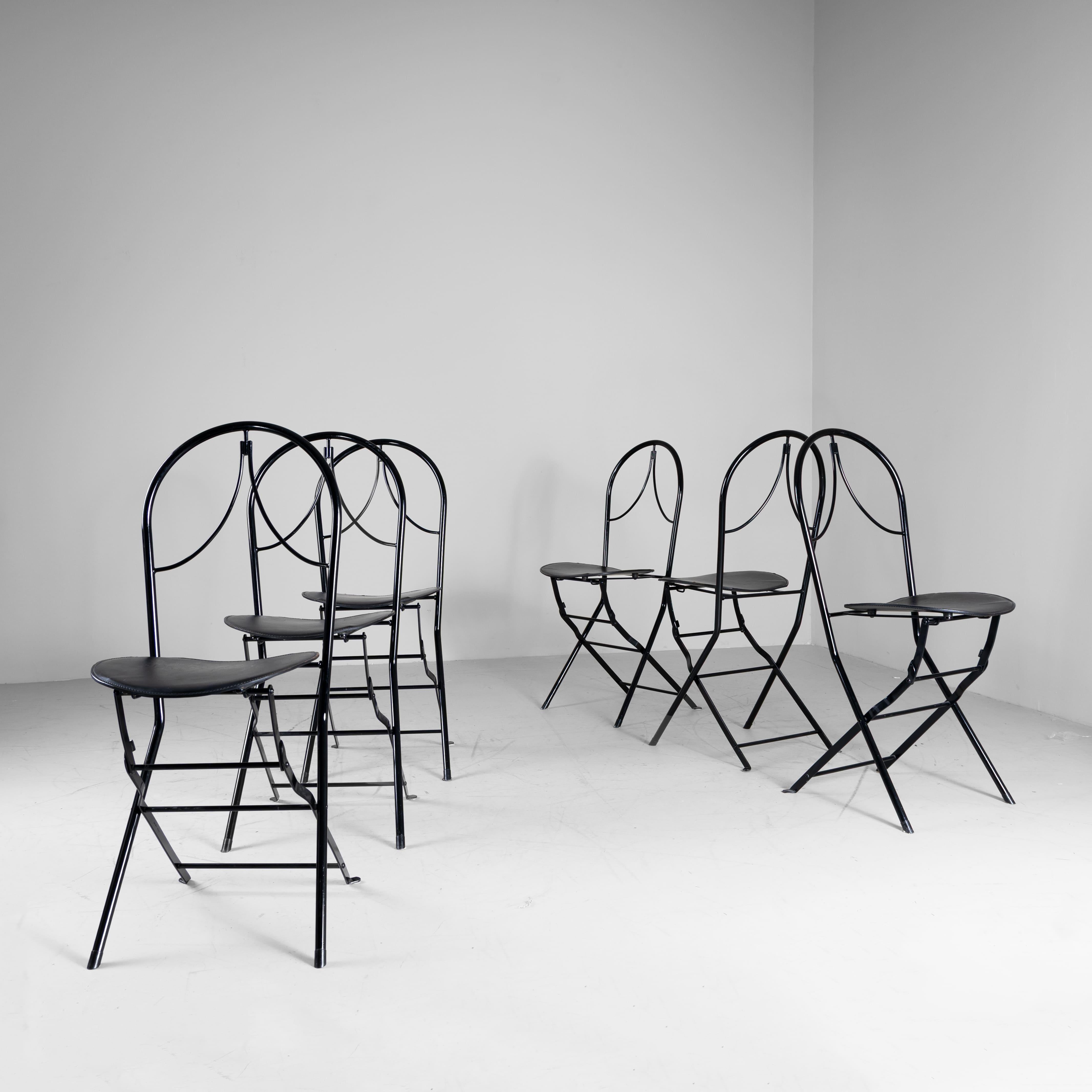 Postmoderne Ensemble de 6 chaises Rosacamuna, Achille Castiglioni, 1983 en vente